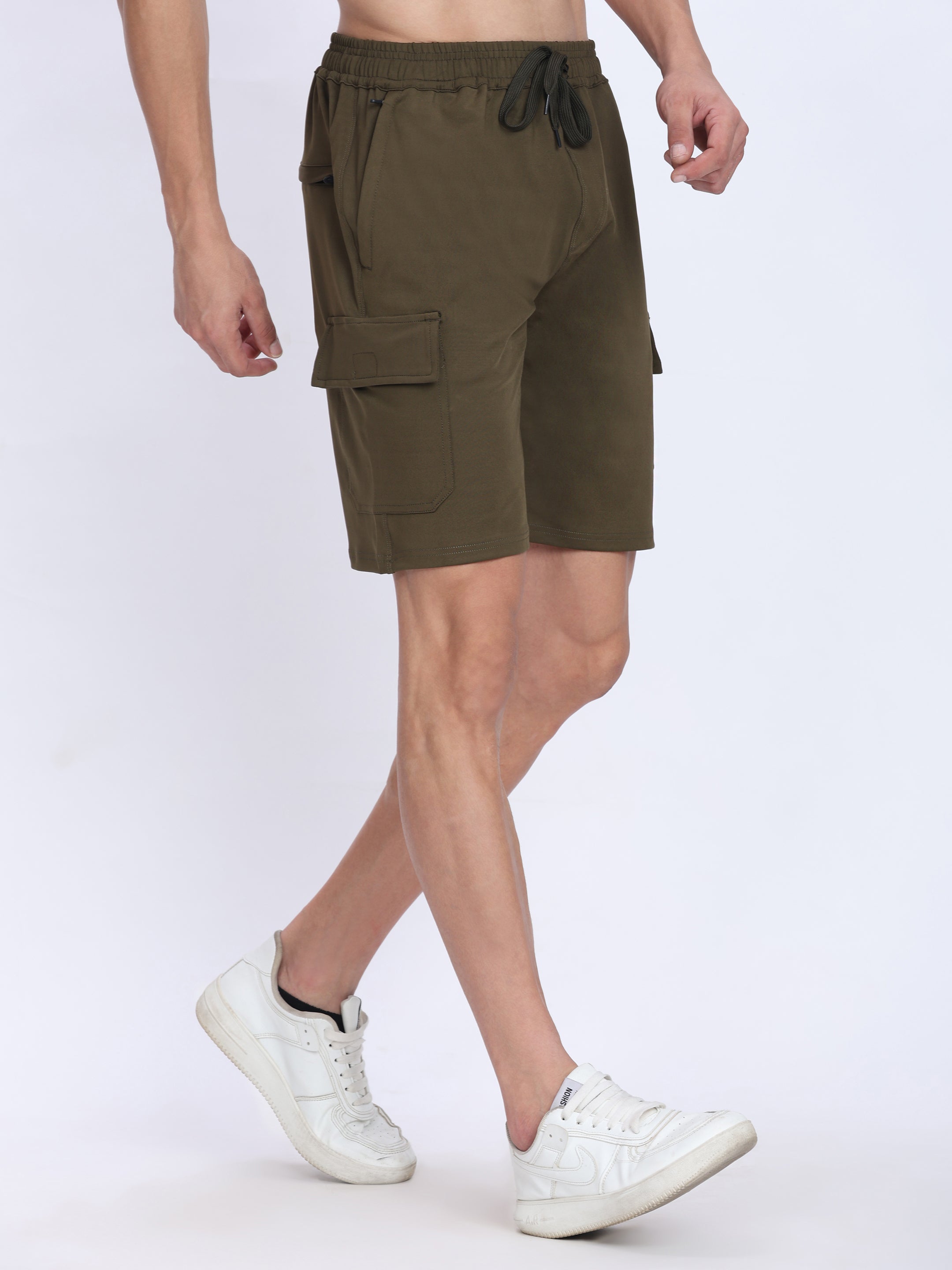 Men's Cargo Athletic Shorts - 4-Way Stretch with Moisture-Wicking Fabric