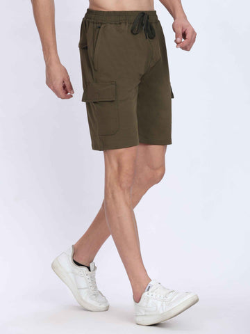 Dpassion Olive Cargo Training Shorts for Men Activewear