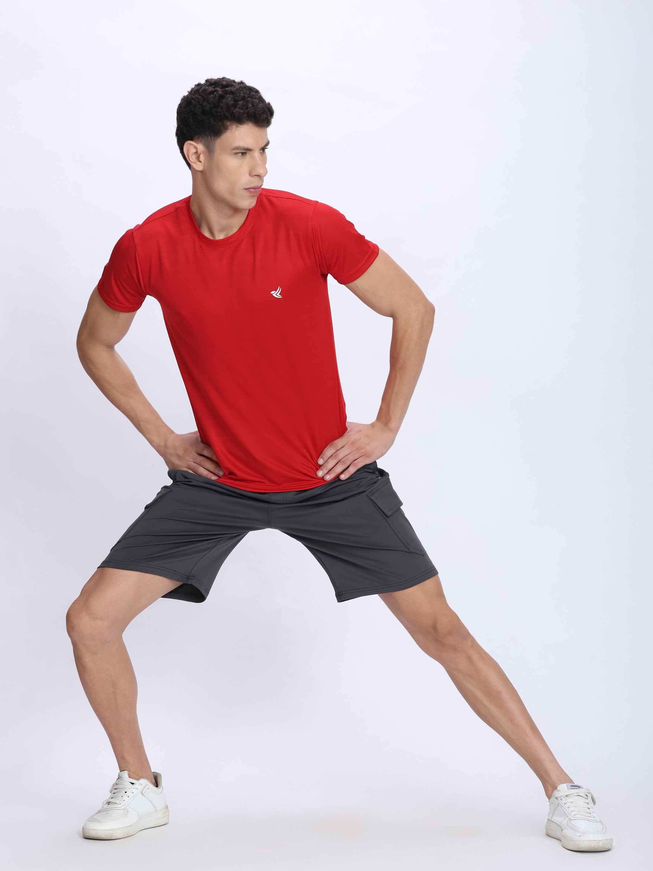Dpassion Grey Cargo Training Shorts for Men Performance Activewear
