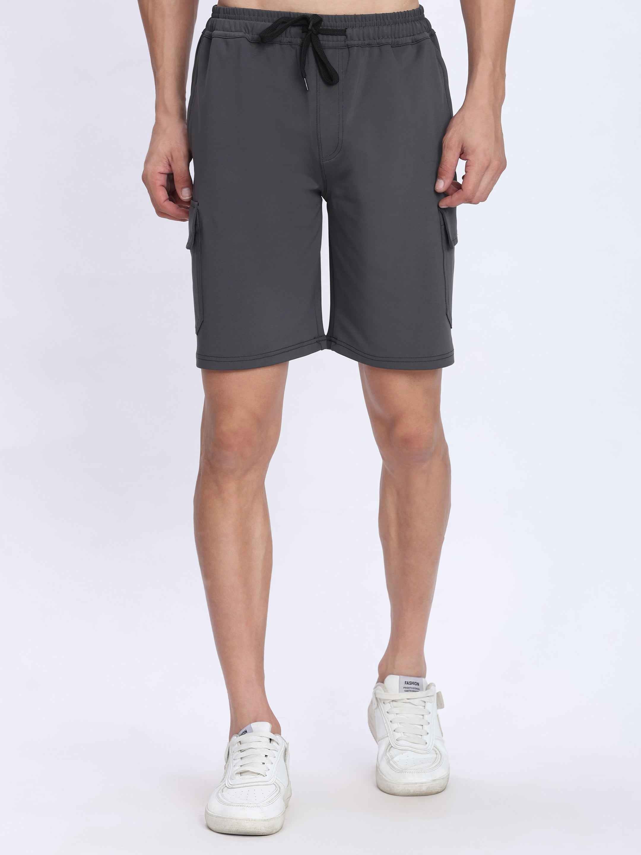 Dpassion Grey Cargo Training Shorts for Men Performance Activewear