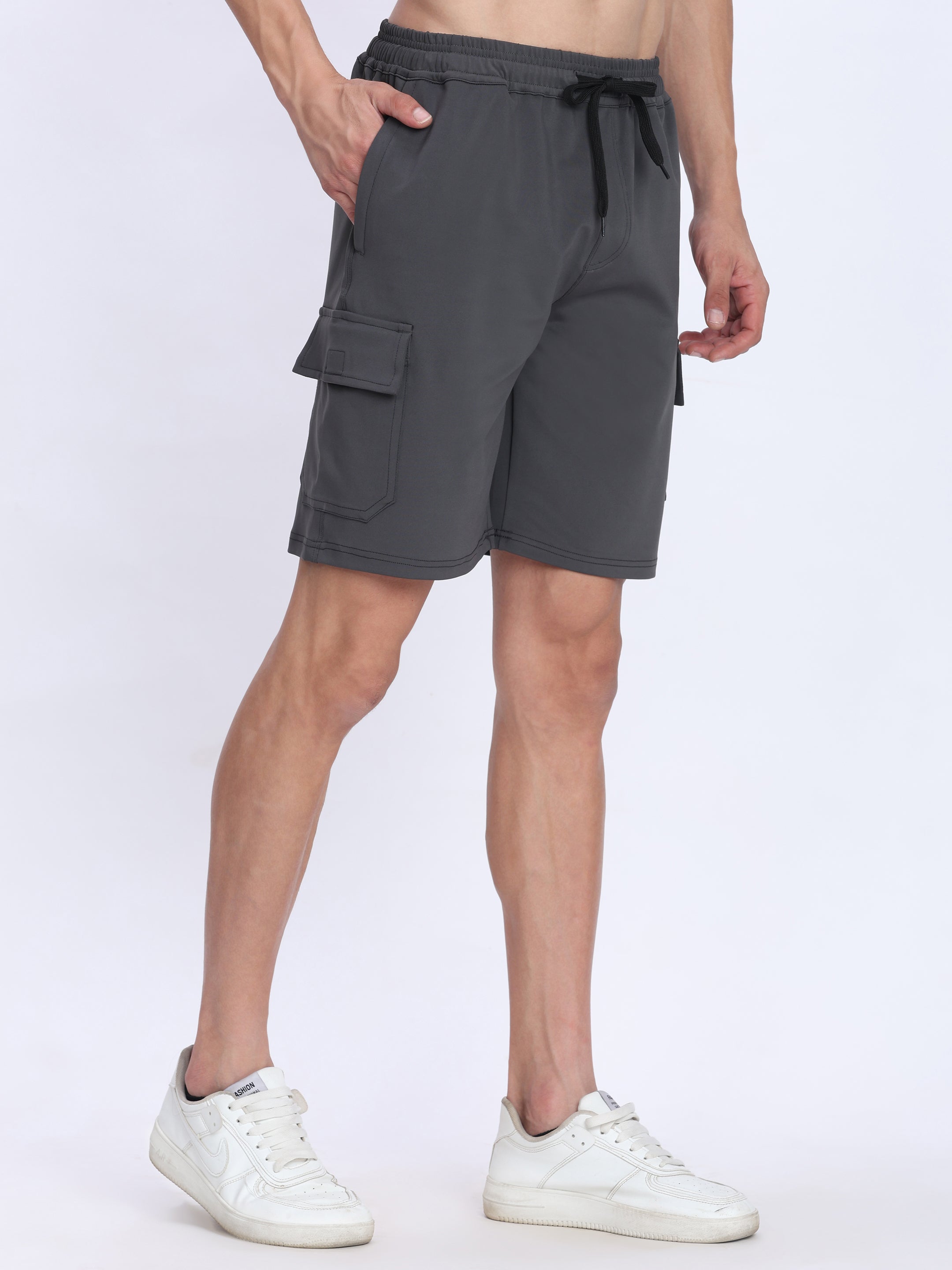 Men's Cargo Athletic Shorts - 4-Way Stretch with Moisture-Wicking Fabric