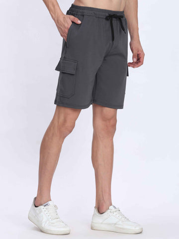 Dpassion Grey Cargo Training Shorts for Men Performance Activewear