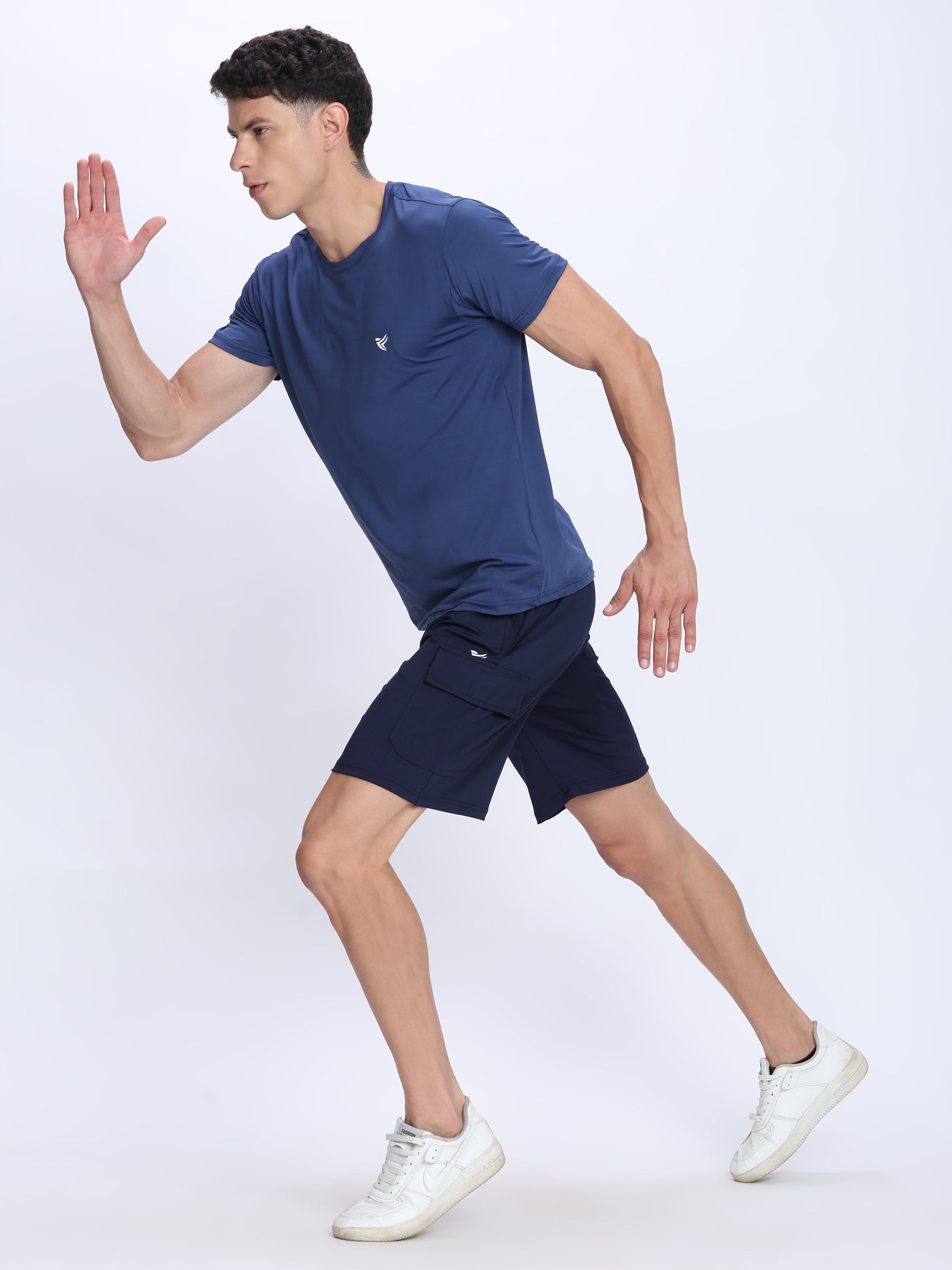 Dpassion Navy Cargo Training Shorts for Men Activewear