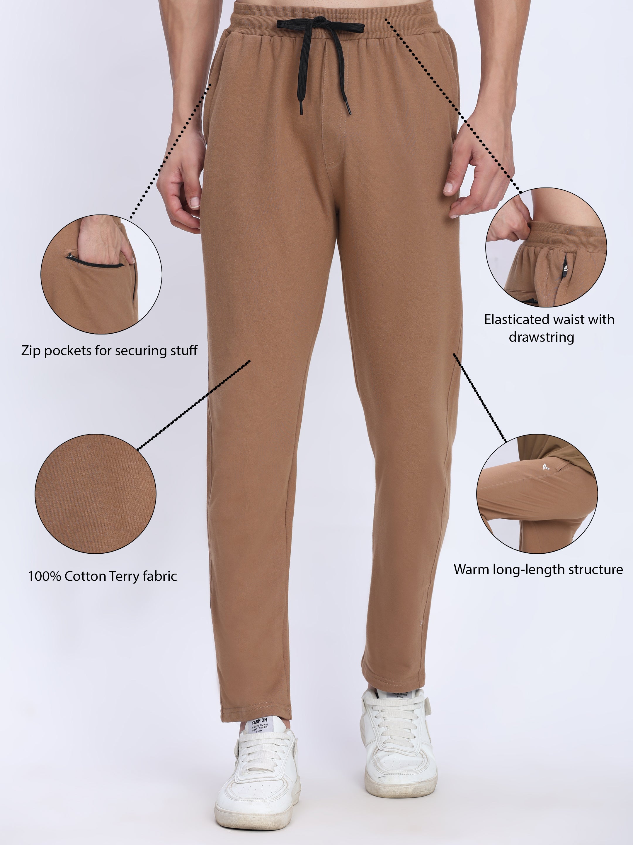 Men's Premium Cotton Terry Track Pant | Cozy Stretch Fit for Gym & Casual.