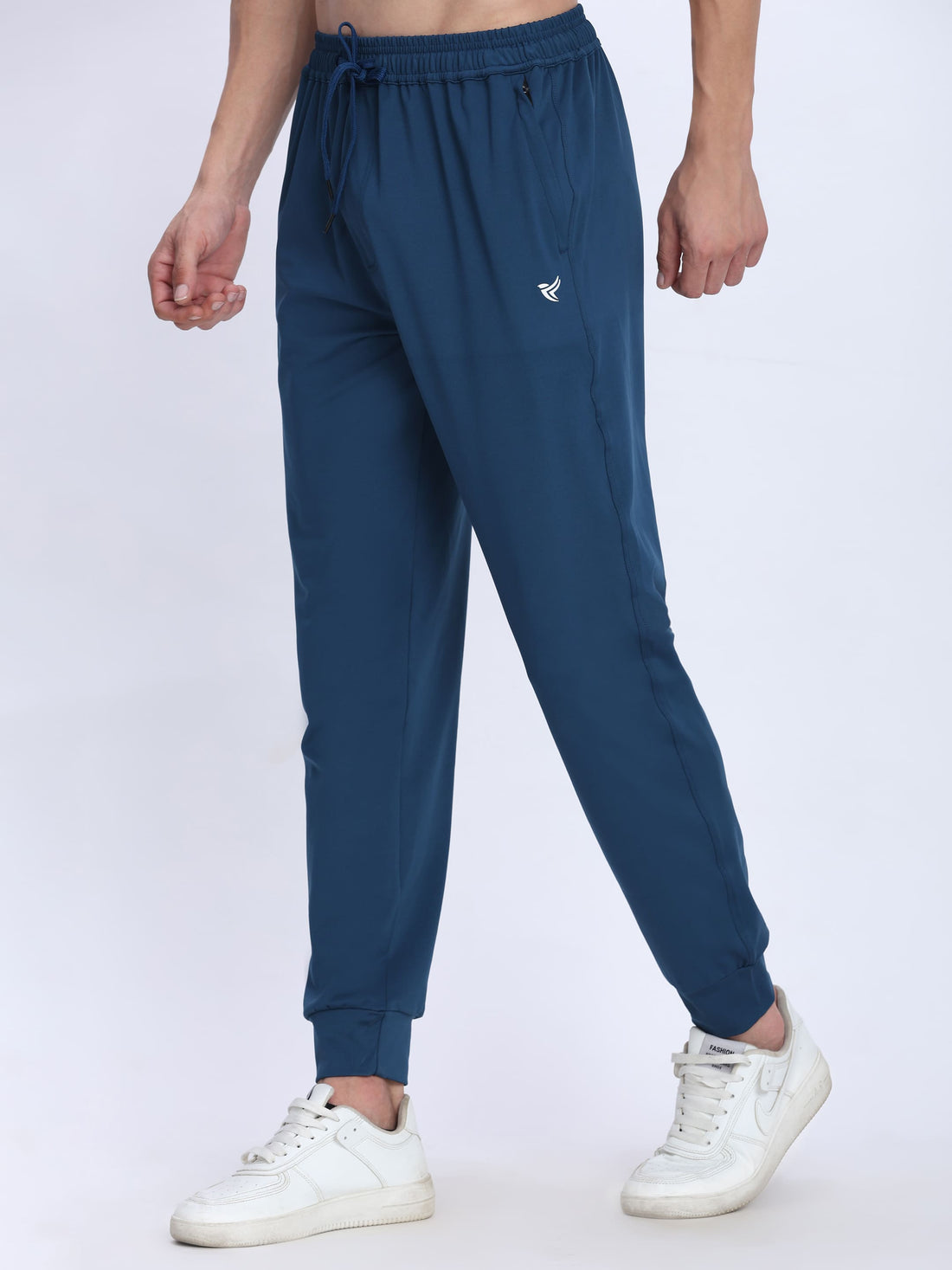 Dpassion Men Teal Blue Joggers 4-Way Stretch Gym Trackpants Activewear - Dpassion