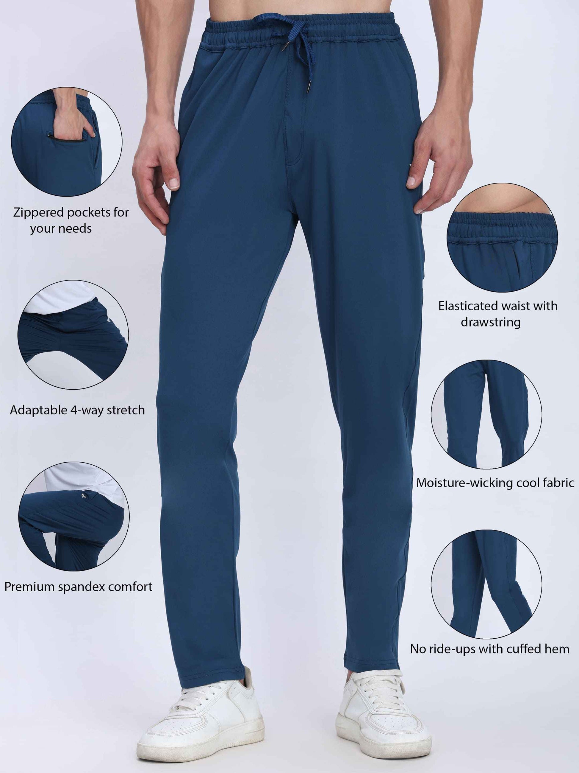 Dpassion CoreFlex Steel Blue Training Pants Premium Activewear for Men