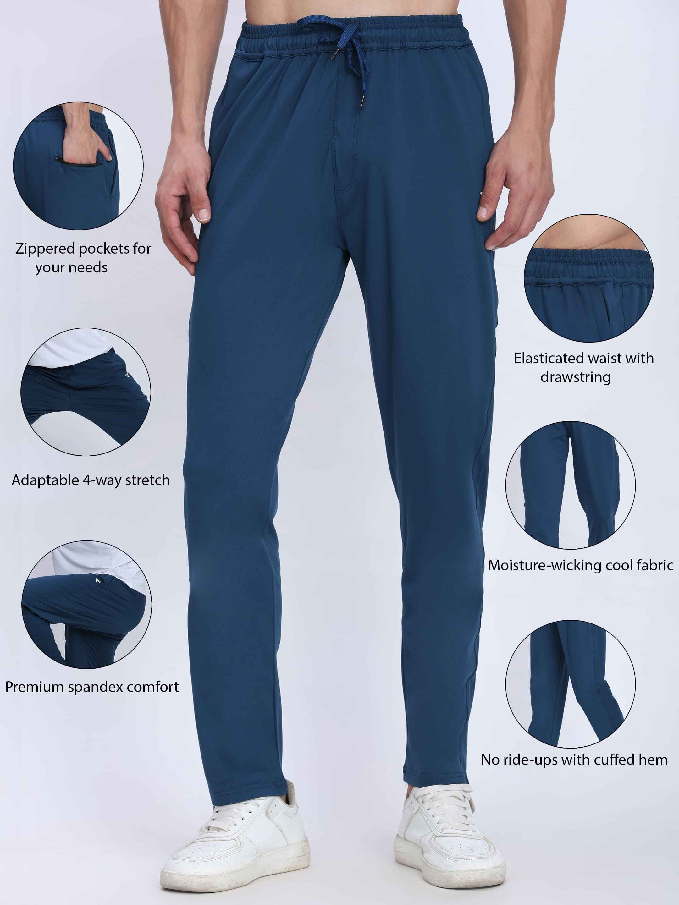 Dpassion CoreFlex Steel Blue Training Pants Premium Activewear for Men
