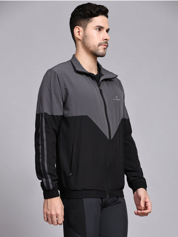 Dpassion Men Dual Tone Training Jacket Grey Black Activewear - Dpassion