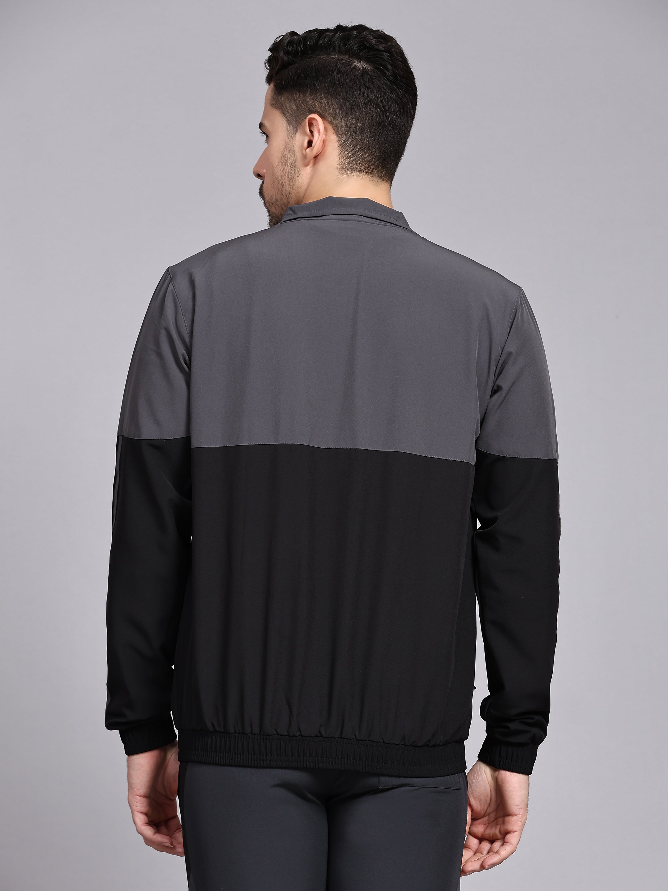 Dpassion Men Dual Tone Training Jacket Grey Black Activewear - Dpassion