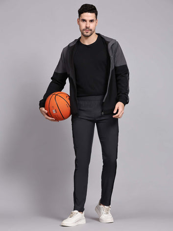 Regular fit sports track pants for men