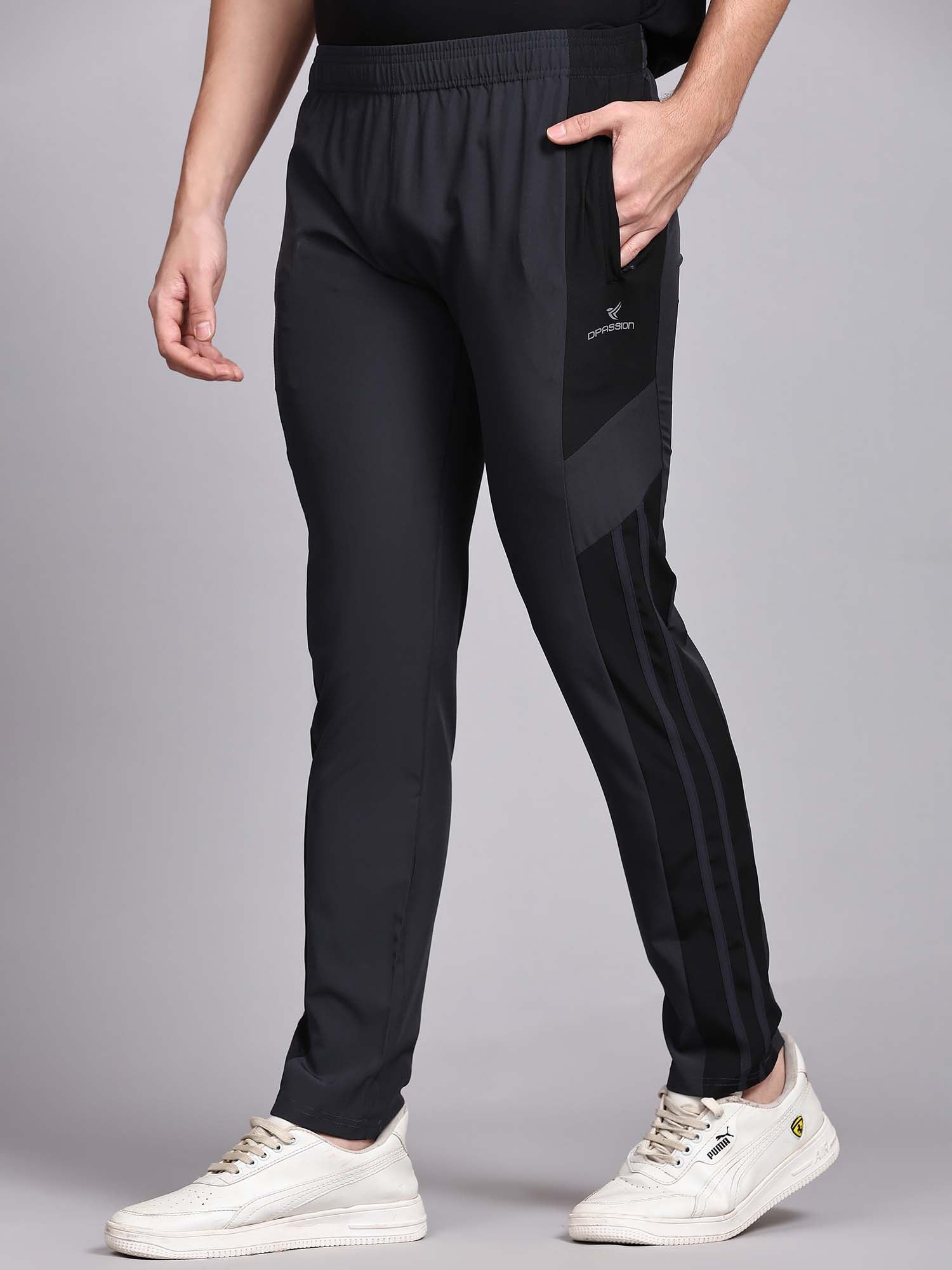 Regular fit sports track pants for men