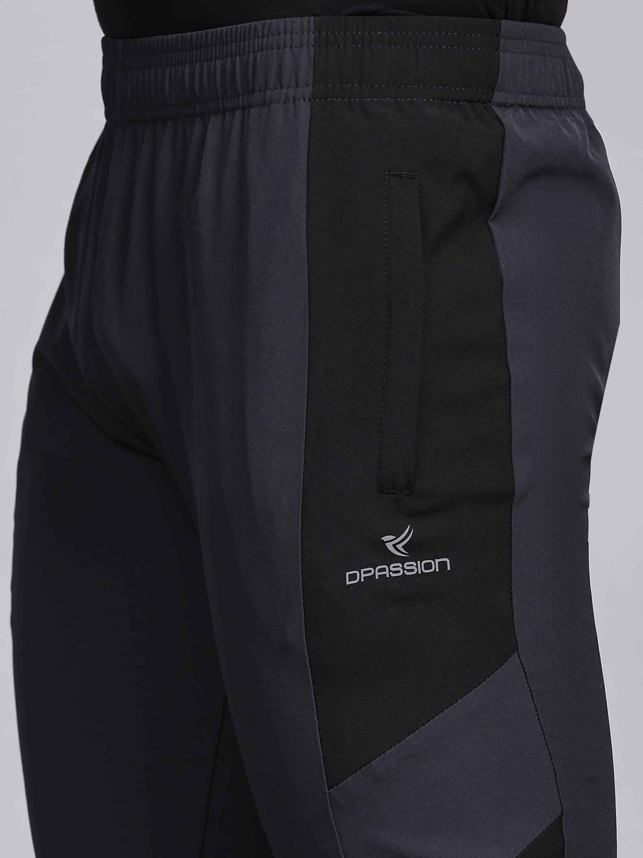 Dpassion Men Charcoal Track Pants for Gym Training and Activewear Regular Fit
