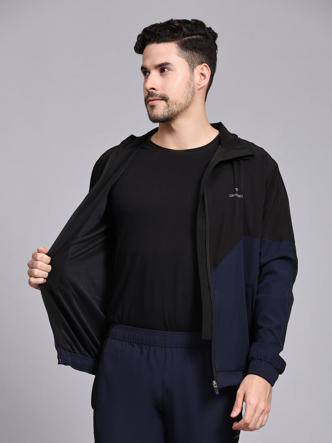 Dpassion Men Dual Tone Training Jacket Black Navy Sportswear