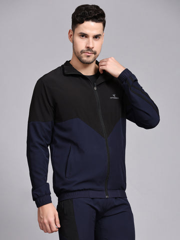 Dpassion Men Dual Tone Training Jacket Black Navy Sportswear - Dpassion