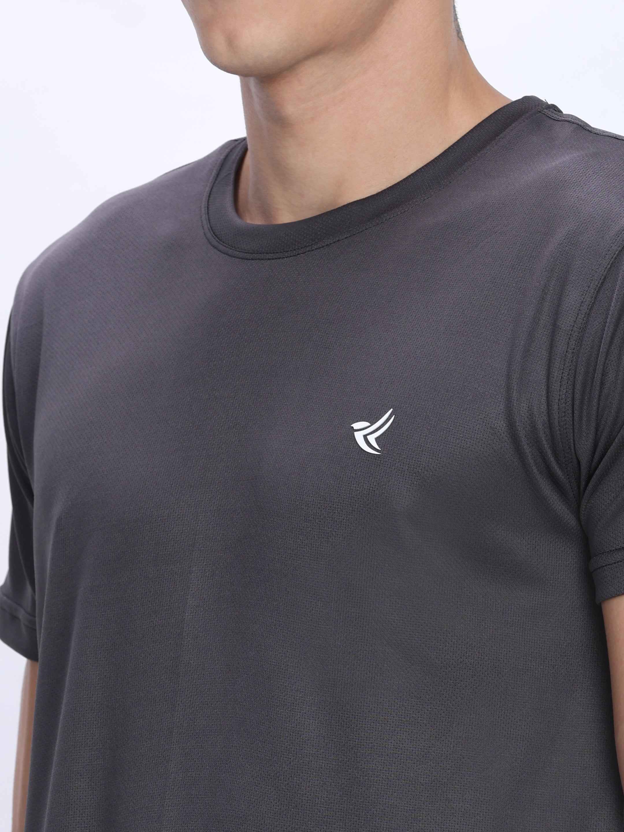 Dpassion Grey Performance T-Shirt Quick Dry Breathable Activewear
