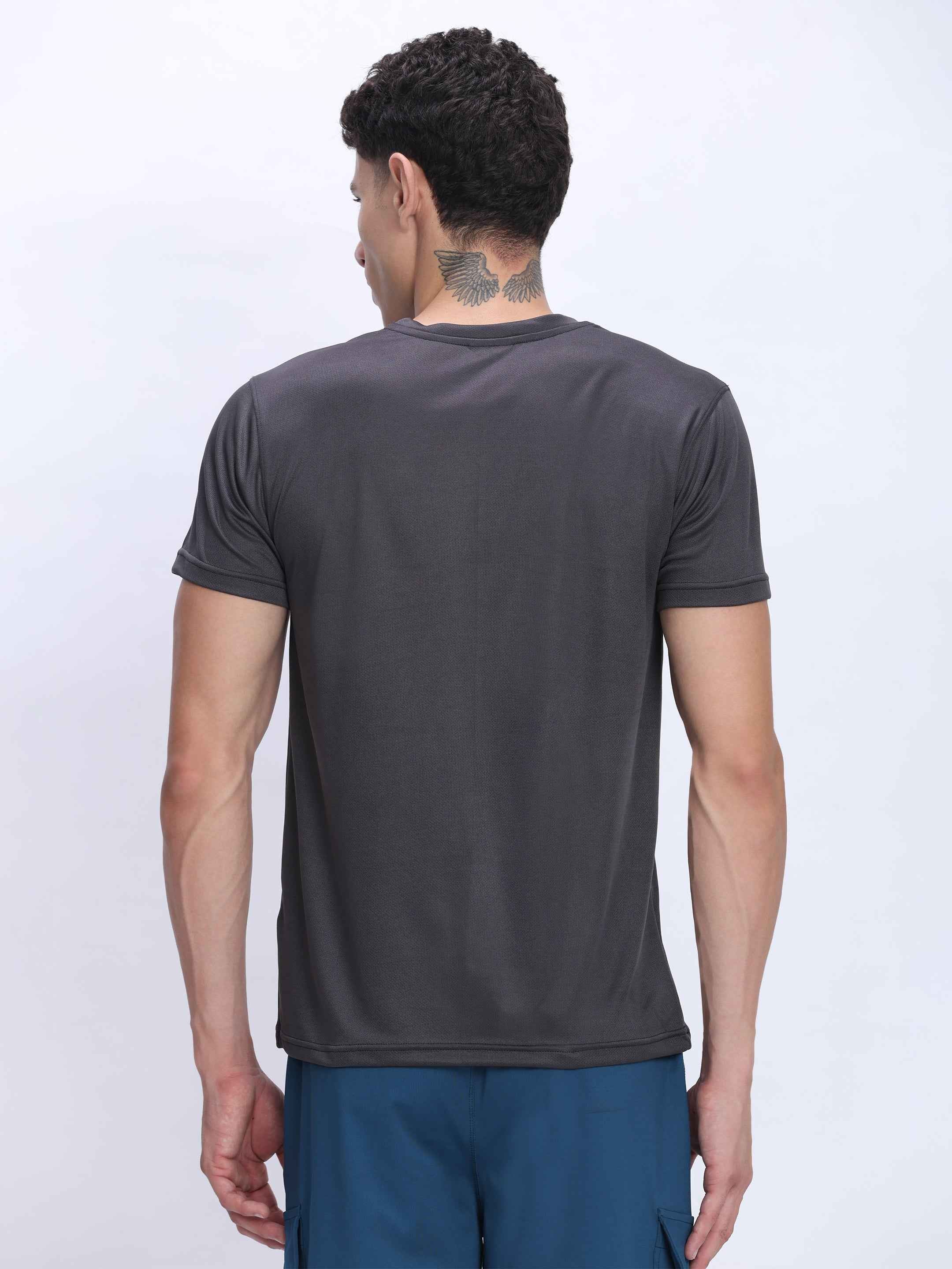Dpassion Grey Performance T-Shirt Quick Dry Breathable Activewear