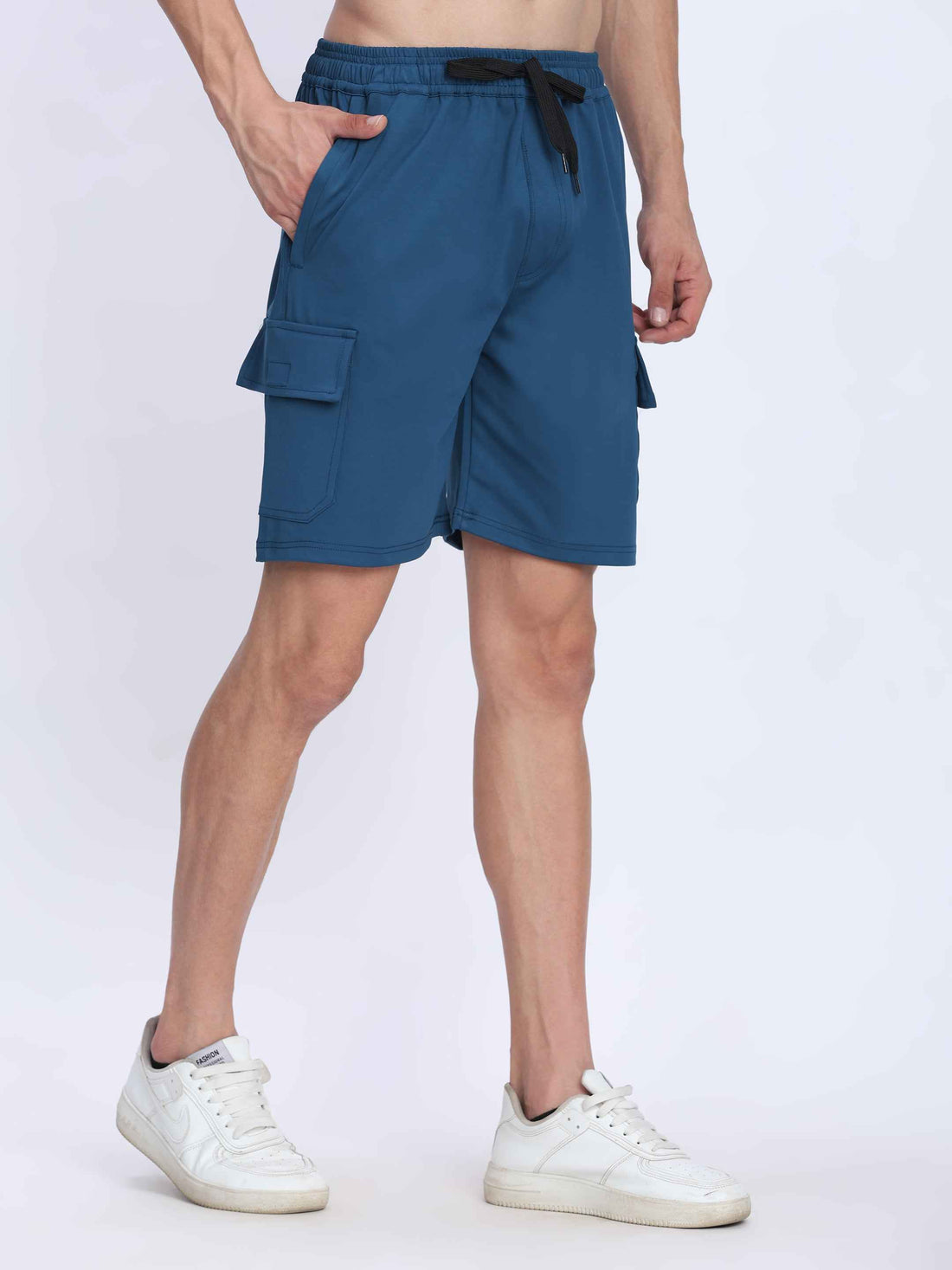 Dpassion Blue Cargo Training Shorts for Men Performance Activewear