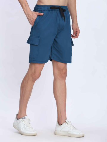 Dpassion Blue Cargo Training Shorts for Men Performance Activewear