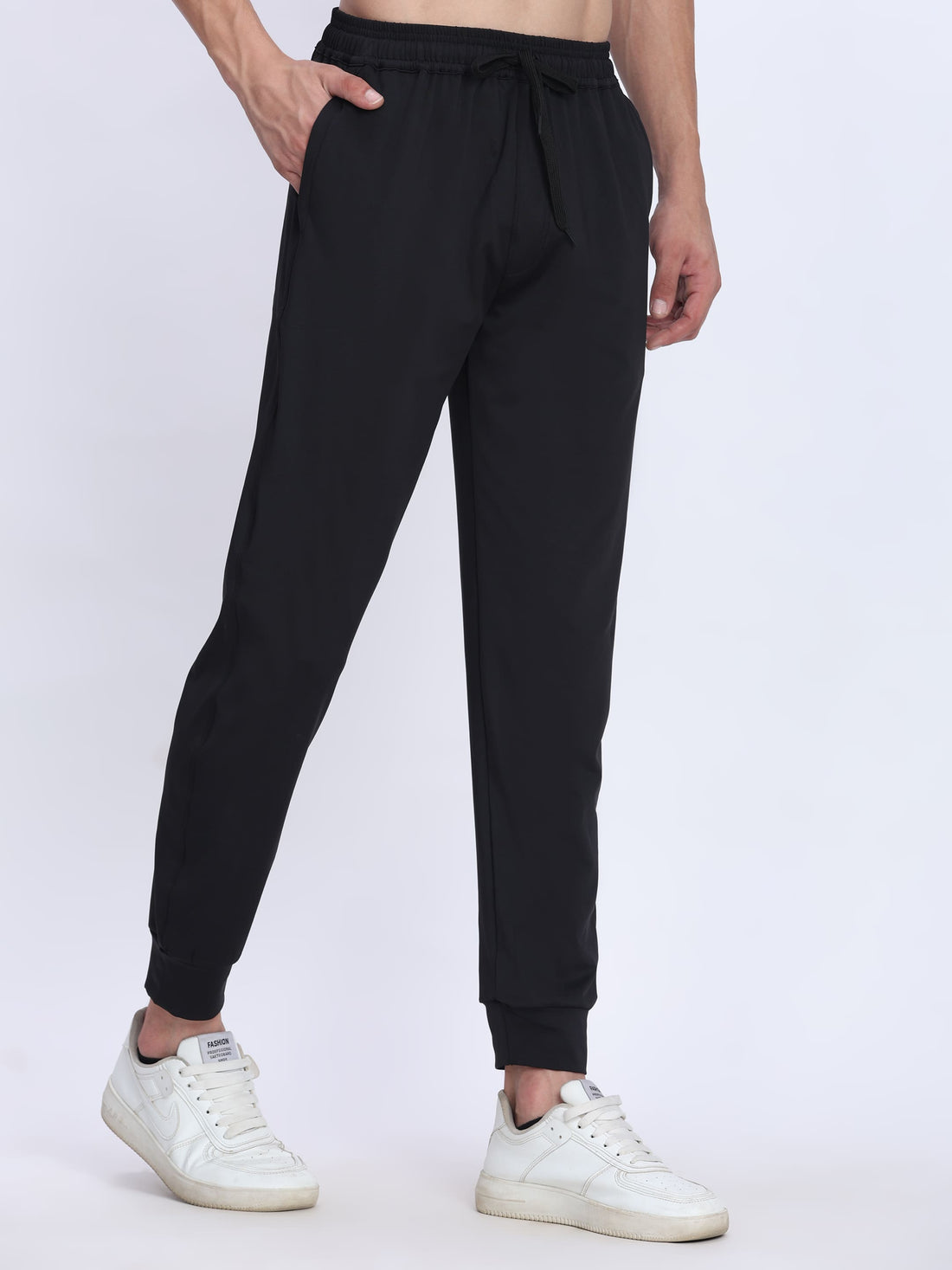 Dpassion Men Slim Joggers | Solid Black Premium Spandex - Dpassion