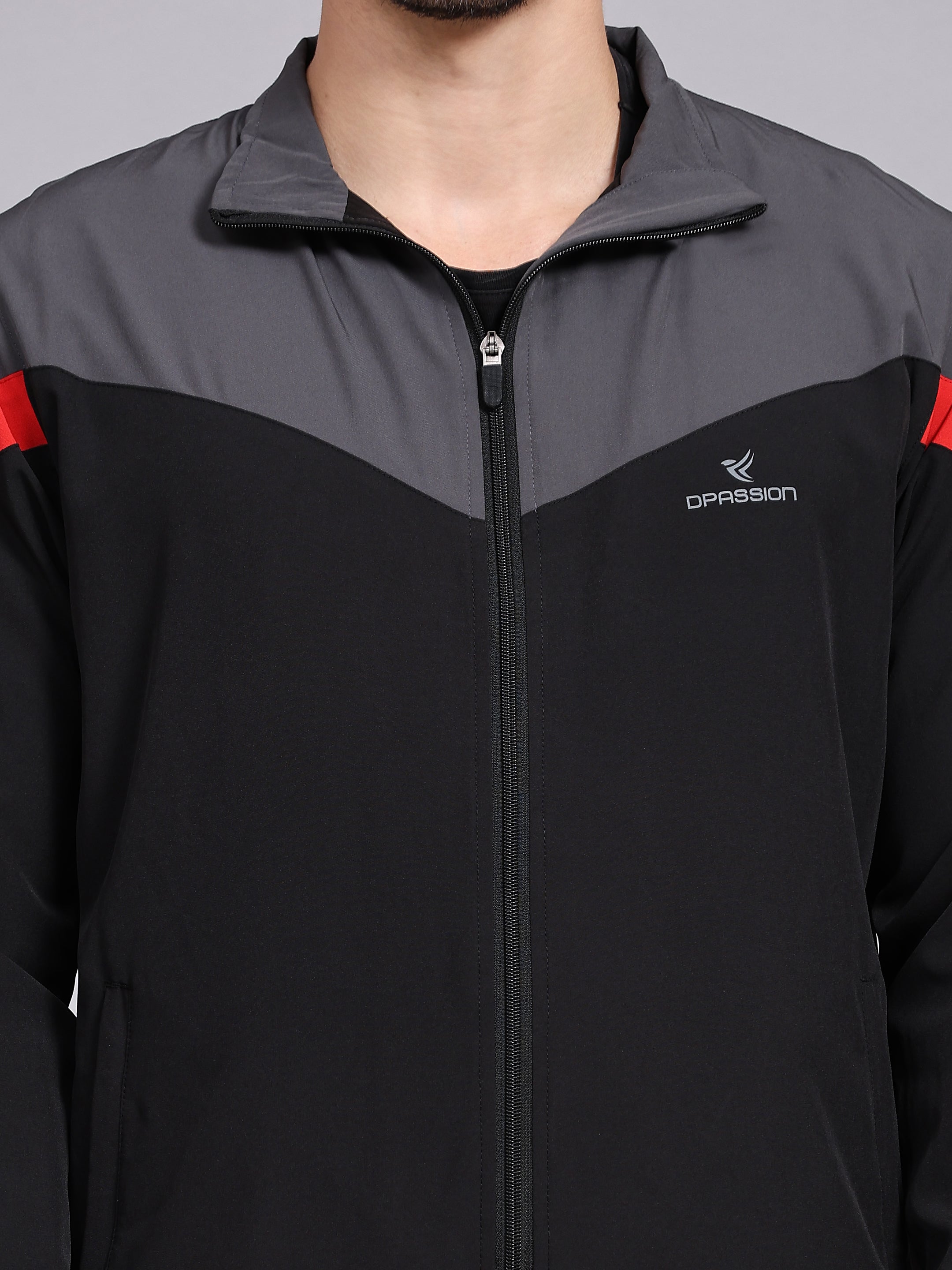 Dpassion Men Colorblock Zip Training Jacket Premium Gym Activewear - Dpassion