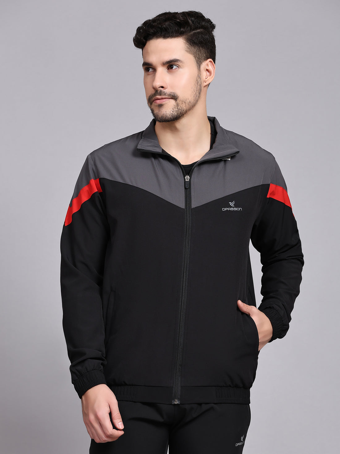 Dpassion Men Colorblock Zip Training Jacket Premium Gym Activewear
