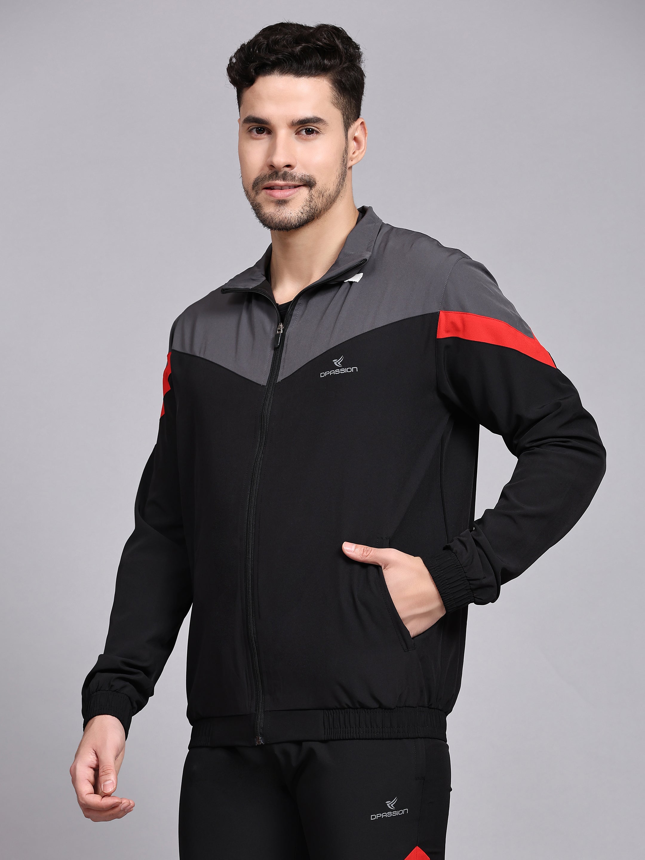 Dpassion Men Colorblock Zip Training Jacket Premium Gym Activewear - Dpassion