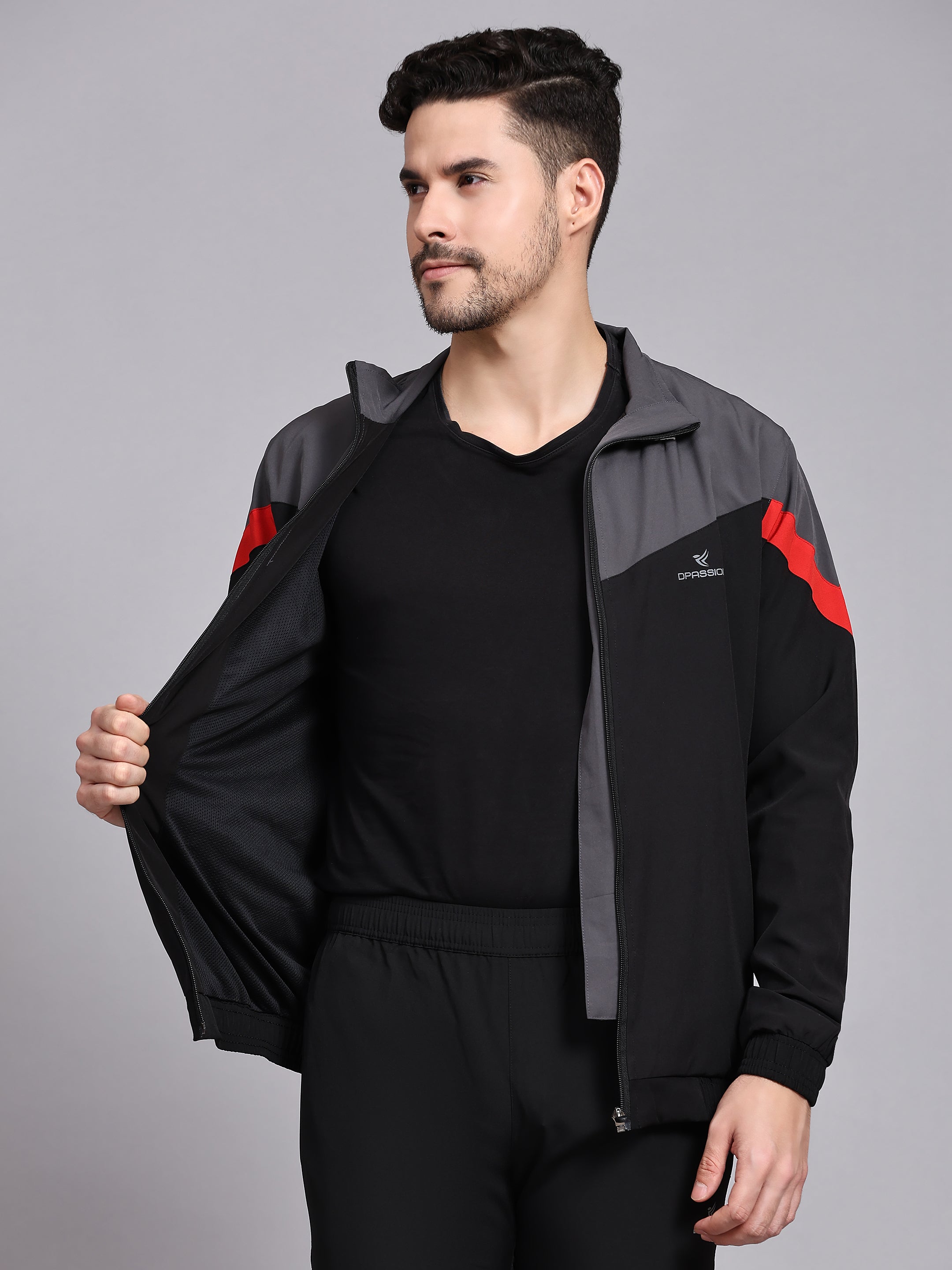 Dpassion Men Colorblock Zip Training Jacket Premium Gym Activewear - Dpassion