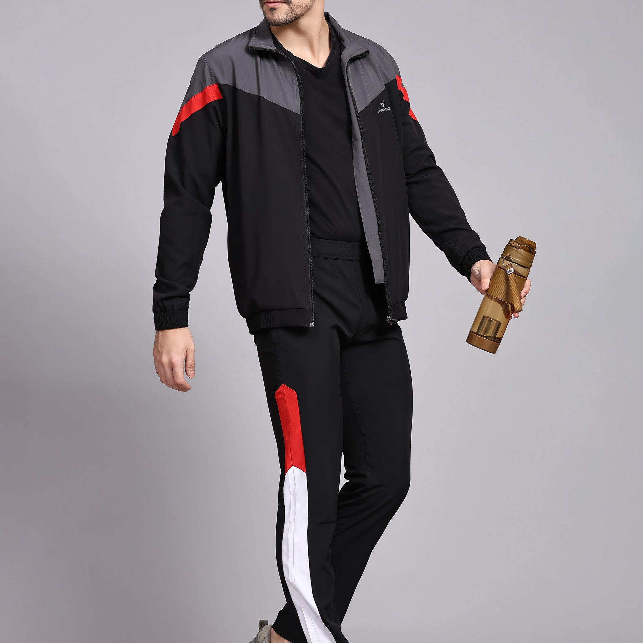 Colourblocked Polyester Regular fit Track Suit for Men