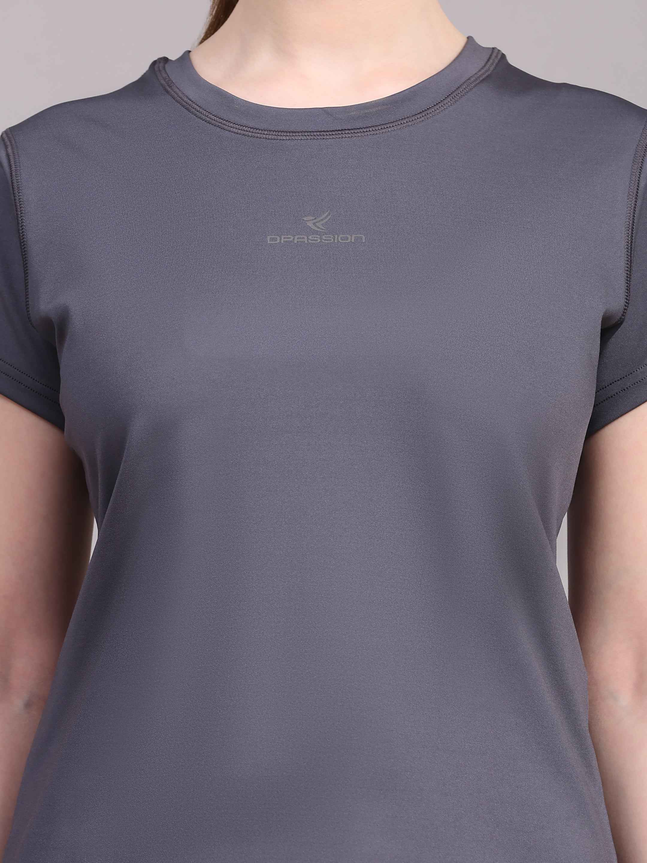Dpassion Women CoreFlex Steel Grey Essential Performance T-Shirt