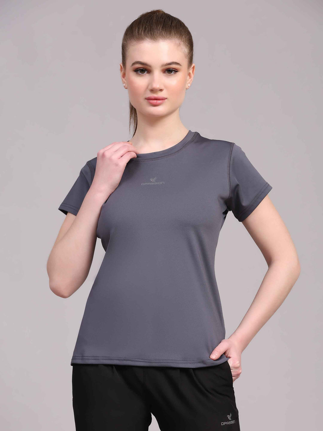 Dpassion Women CoreFlex Steel Grey Essential Performance T-Shirt