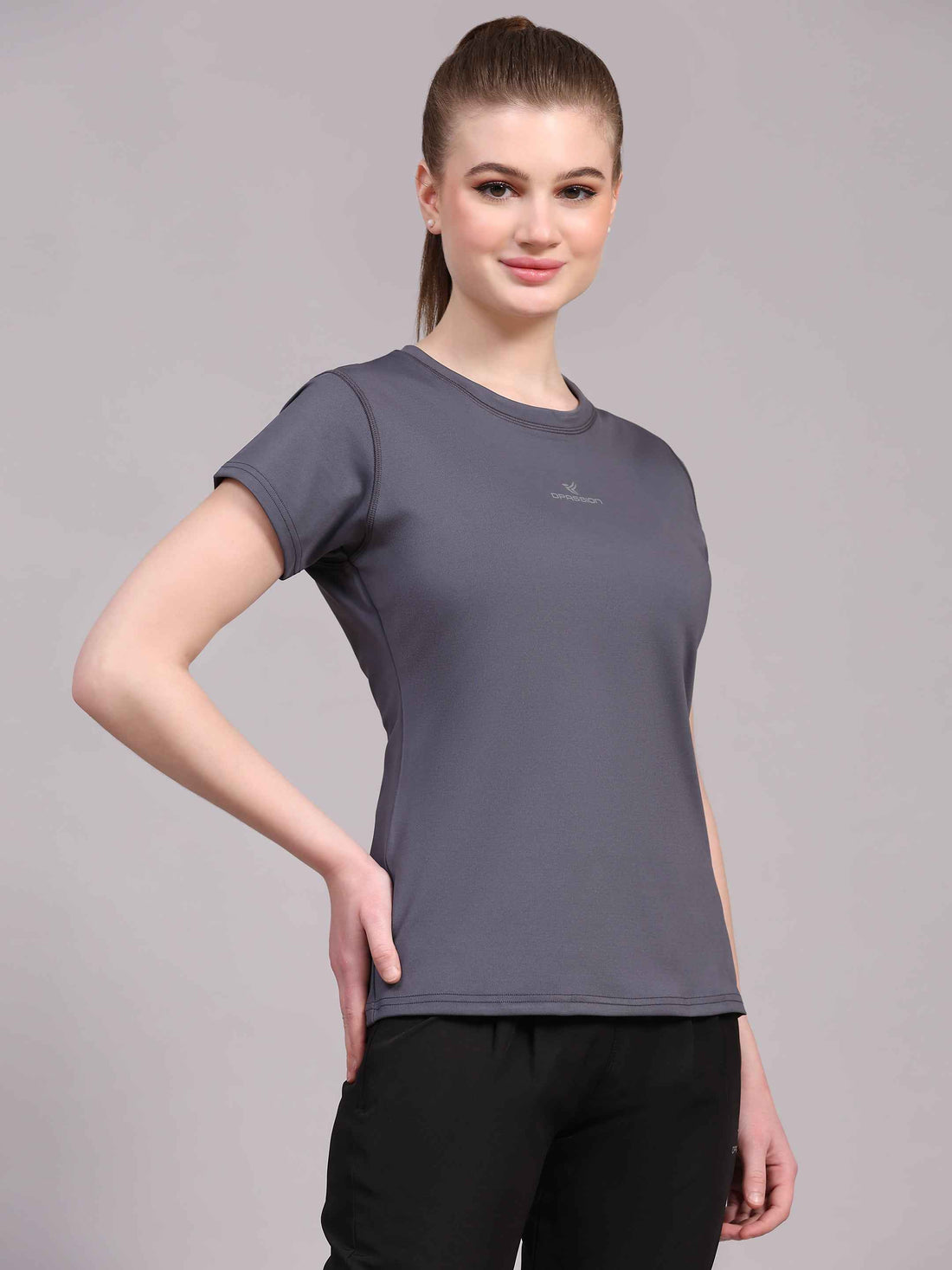 Dpassion Women CoreFlex Steel Grey Essential Performance T-Shirt