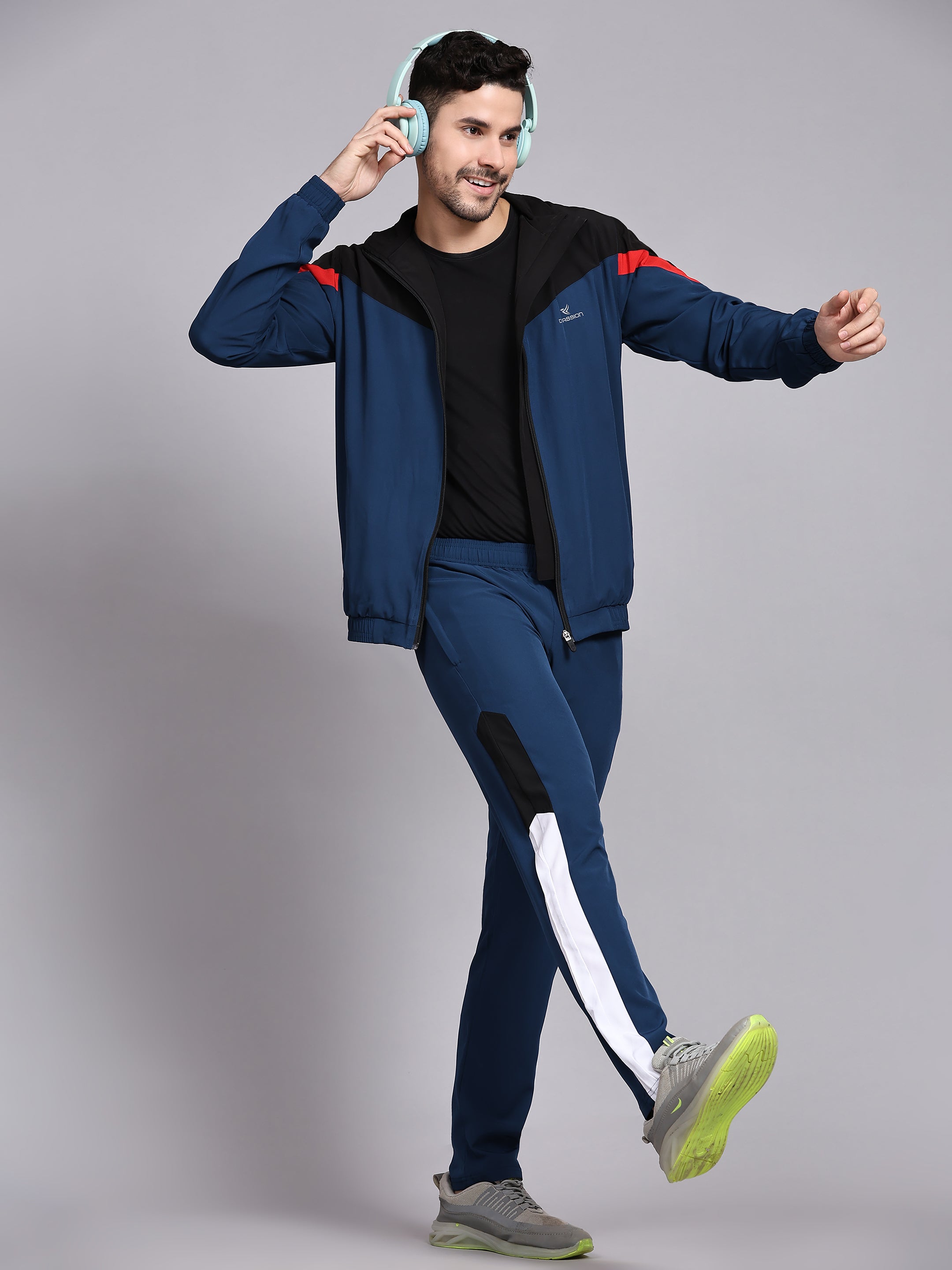 Dpassion Men Colorblock Training Jacket Premium Activewear Zip Sportswear - Dpassion