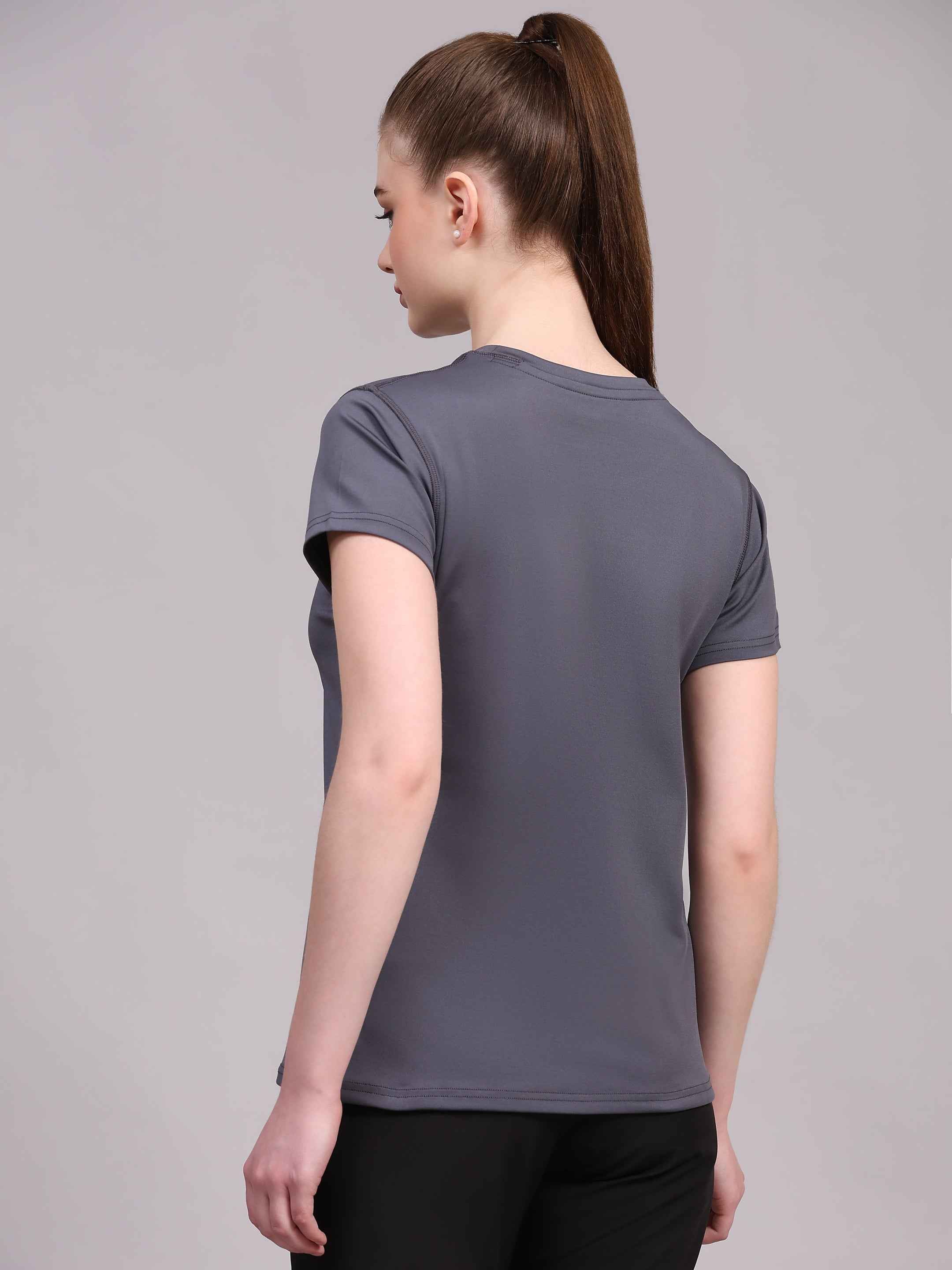 Dpassion Women CoreFlex Steel Grey Essential Performance T-Shirt