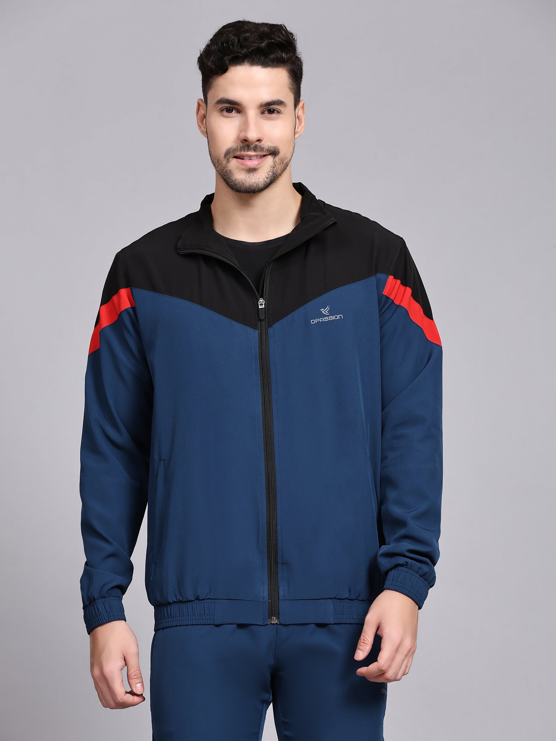Dpassion Men Colorblock Training Jacket Premium Activewear Zip Sportswear - Dpassion