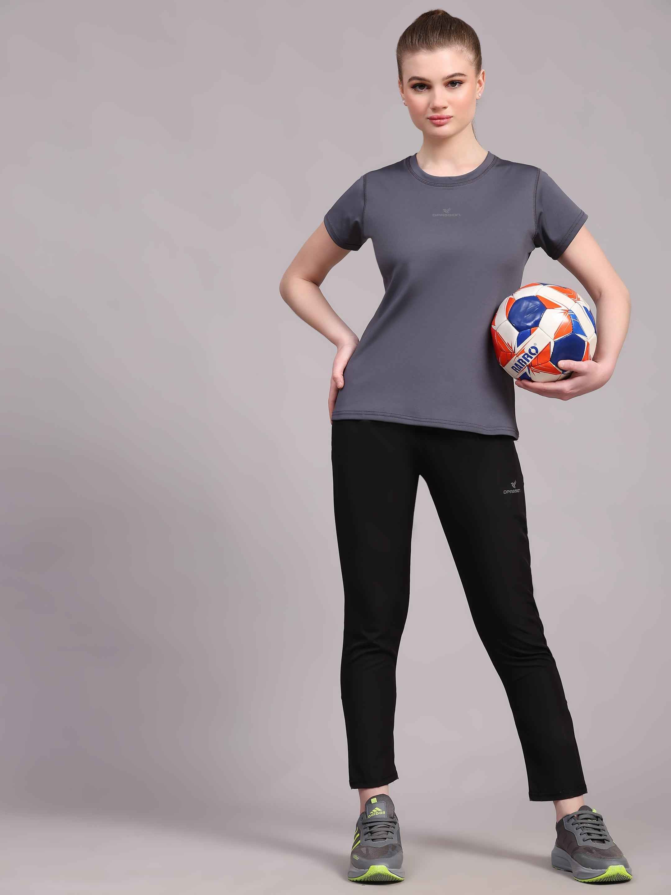 Dpassion Women CoreFlex Steel Grey Essential Performance T-Shirt