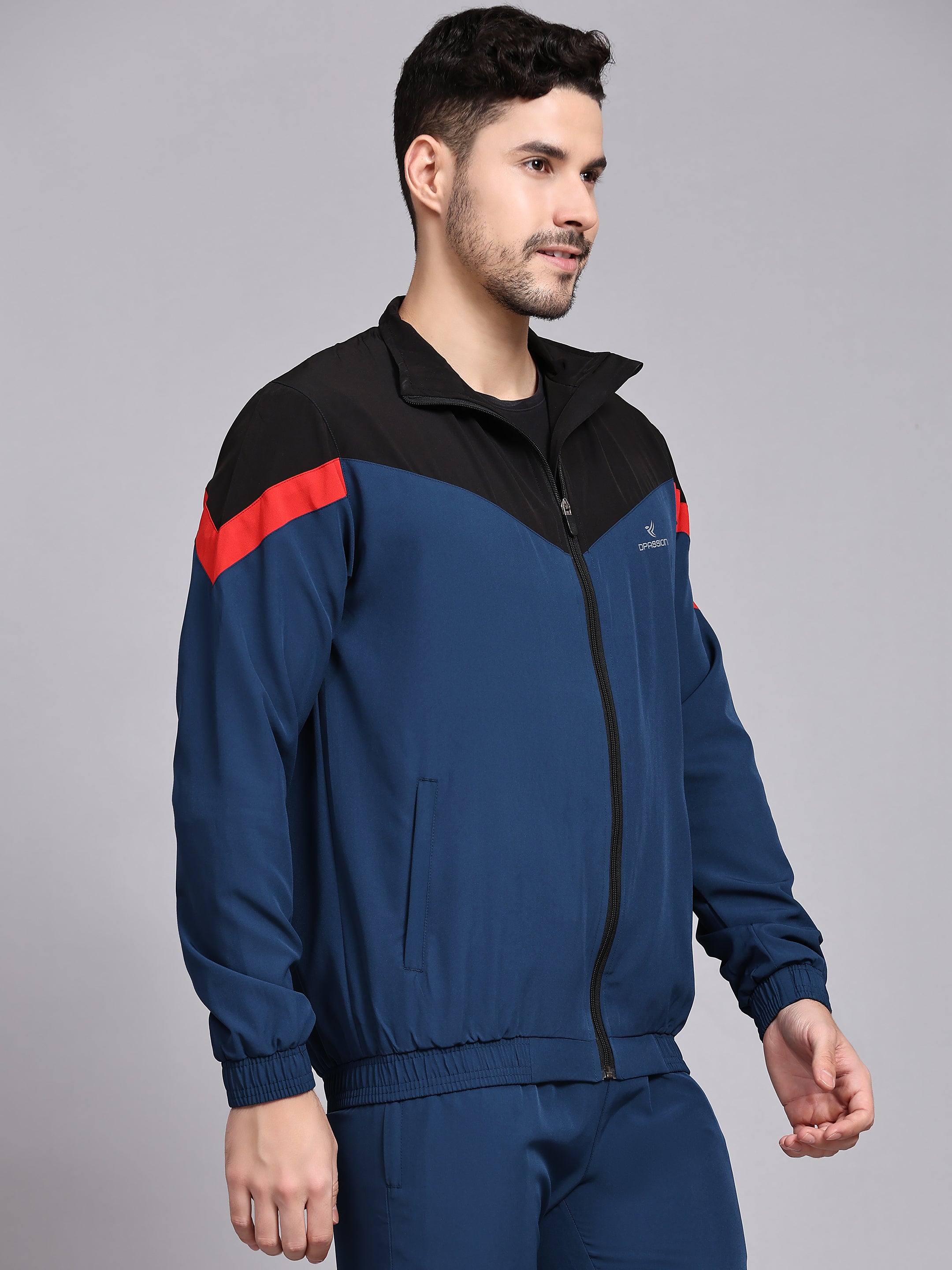 Dpassion Men Colorblock Training Jacket Premium Activewear Zip Sportswear - Dpassion