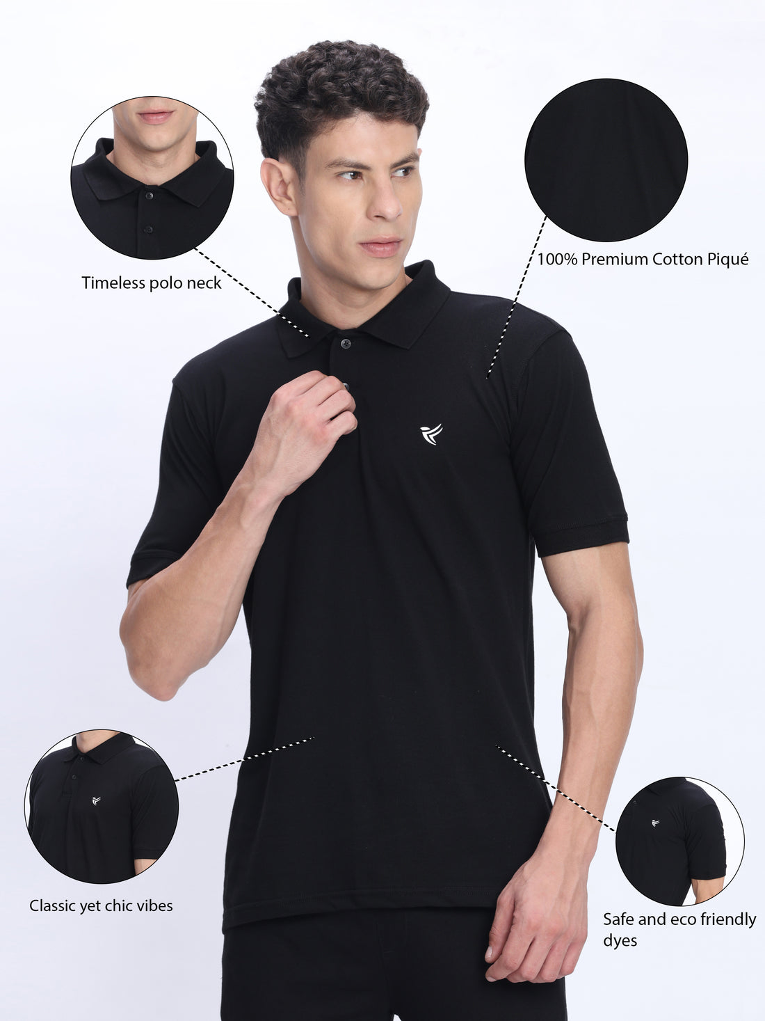 Dpassion Premium Cotton Polo T-Shirt for Men Performance Activewear