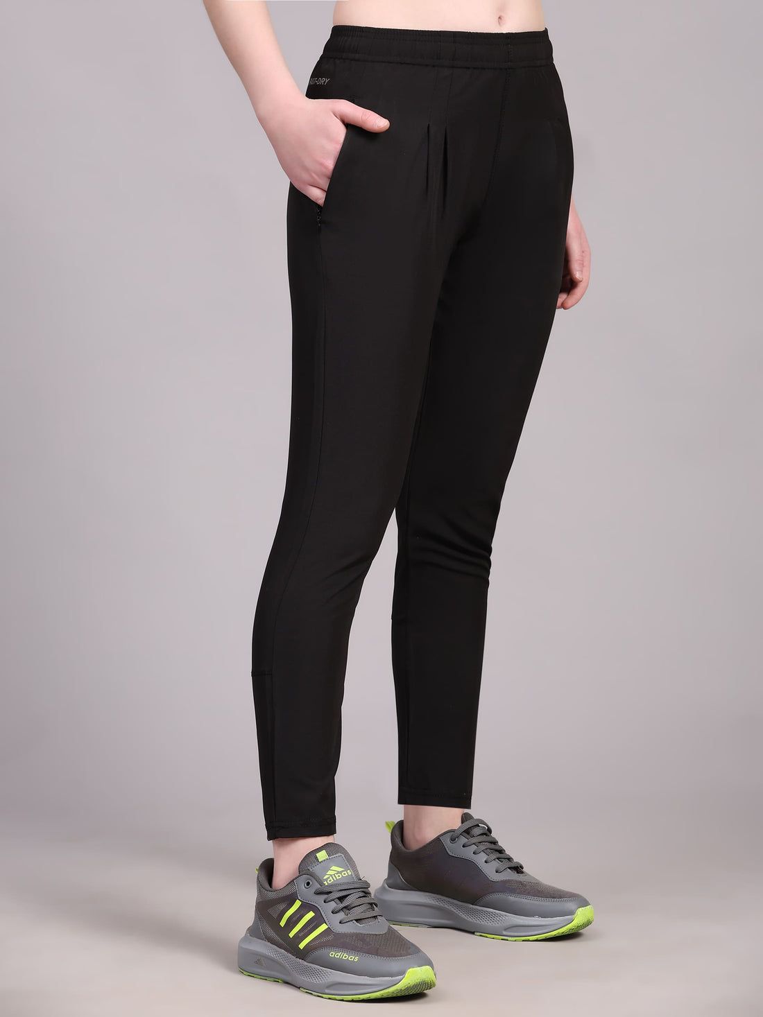 Dpassion Women Black Slim Fit Training Pants Activewear - Dpassion