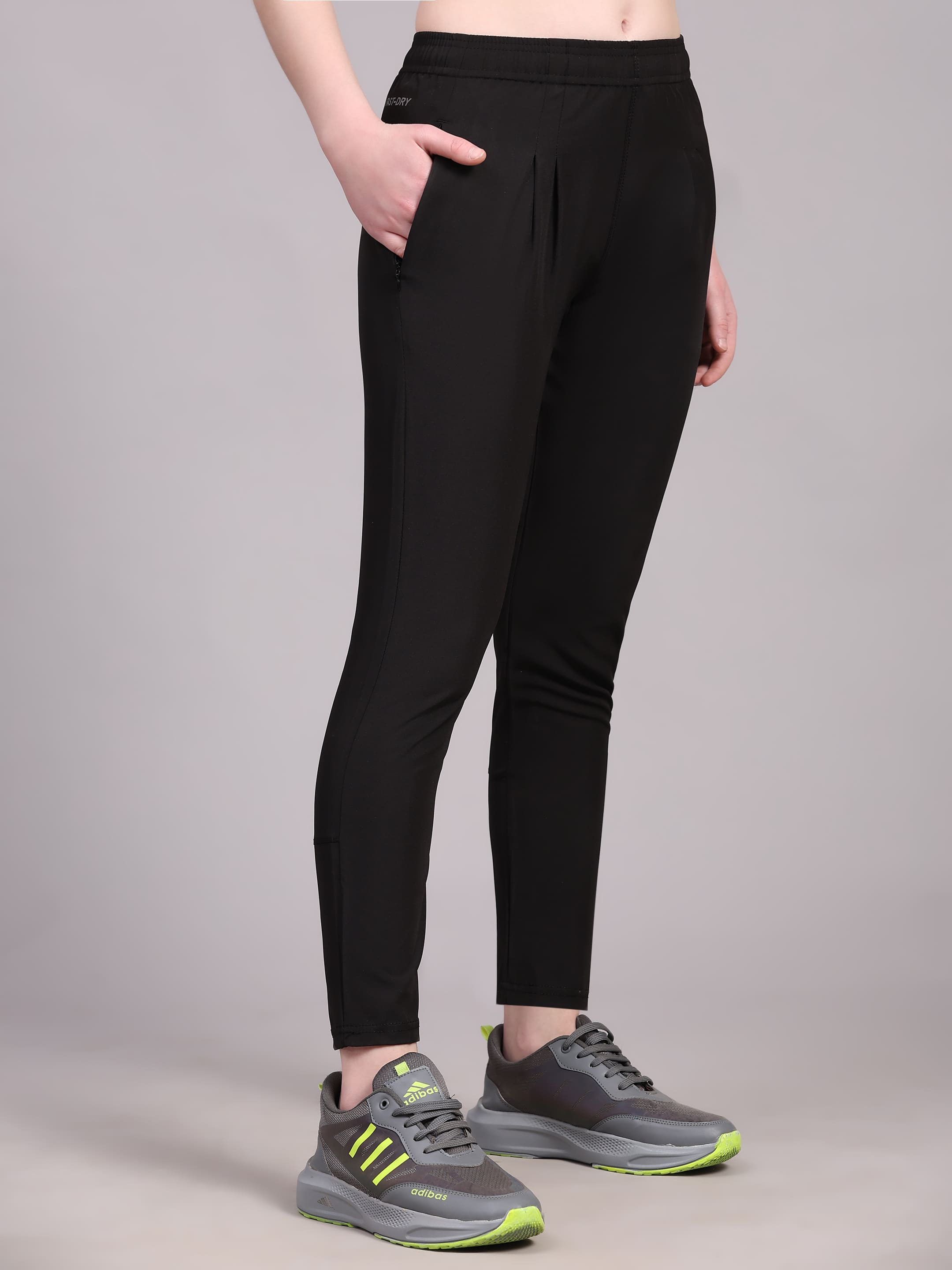 Dpassion Women Black Slim Fit Training Pants Activewear - Dpassion