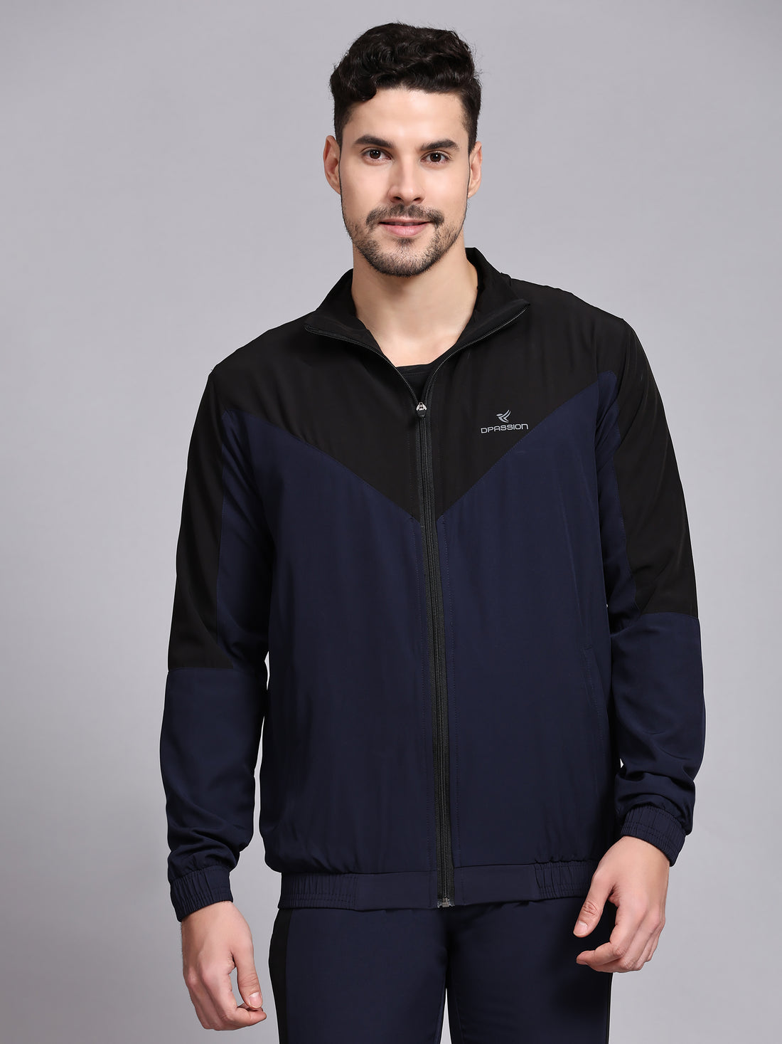 Dpassion Men Dual Tone Training Jacket Navy Black Sportswear