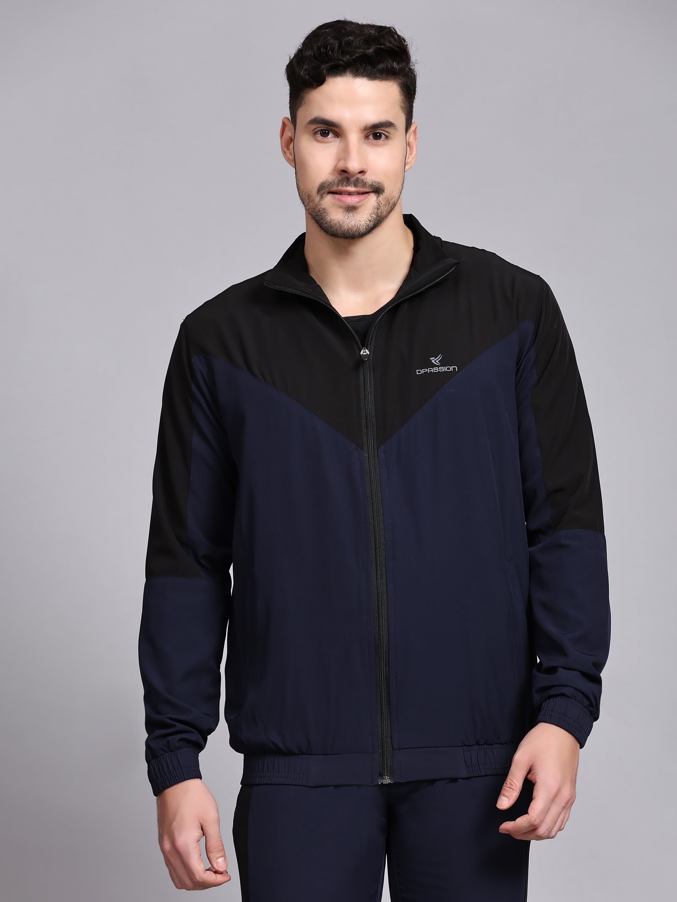 Dpassion Men Dual Tone Training Jacket Navy Black Sportswear - Dpassion