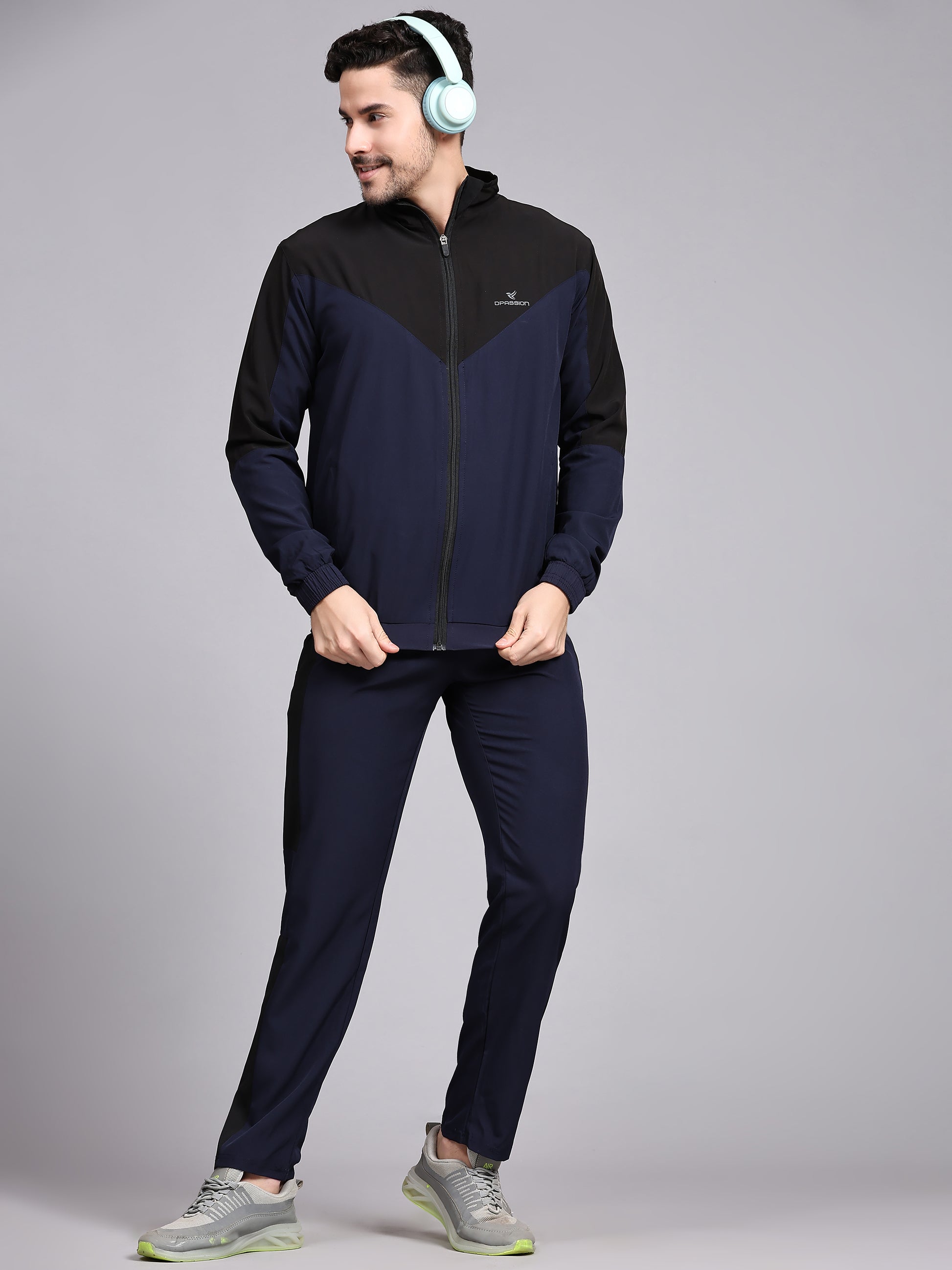 Dpassion Men Dual Tone Training Jacket Navy Black Sportswear - Dpassion