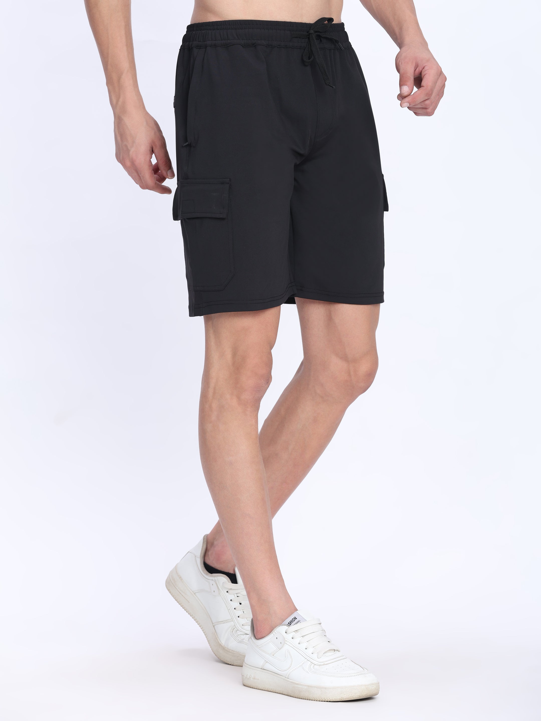 Men's Cargo Athletic Shorts - 4-Way Stretch with Moisture-Wicking Fabric