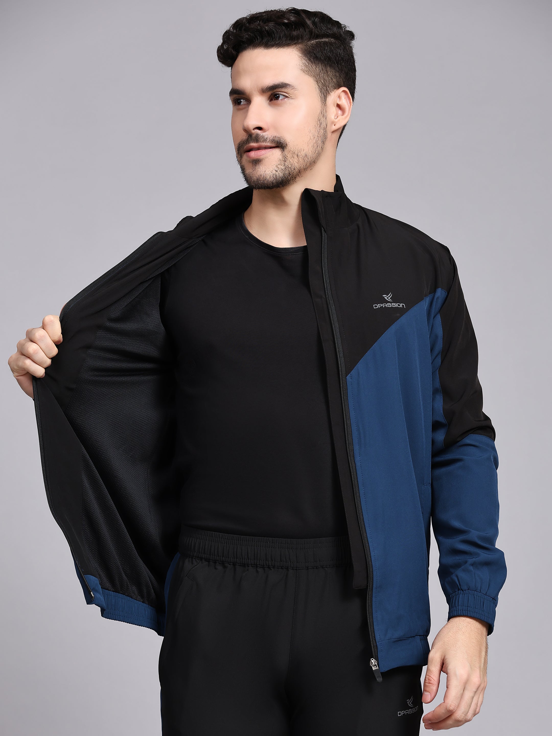 Dpassion Men Dual Tone Training Jacket Lightweight Performance Sportswear - Dpassion