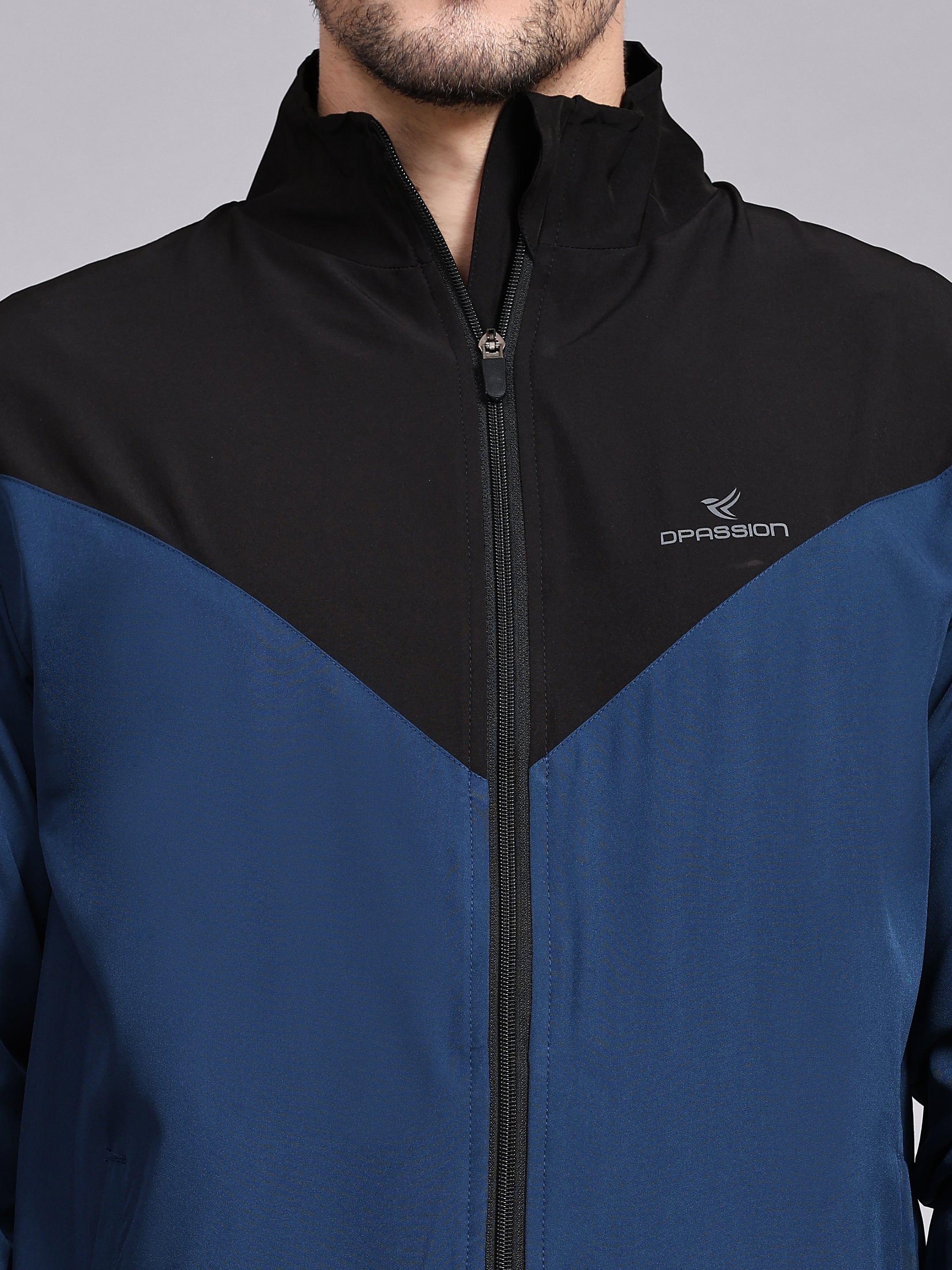 Dpassion Men Dual Tone Training Jacket Lightweight Performance Sportswear - Dpassion