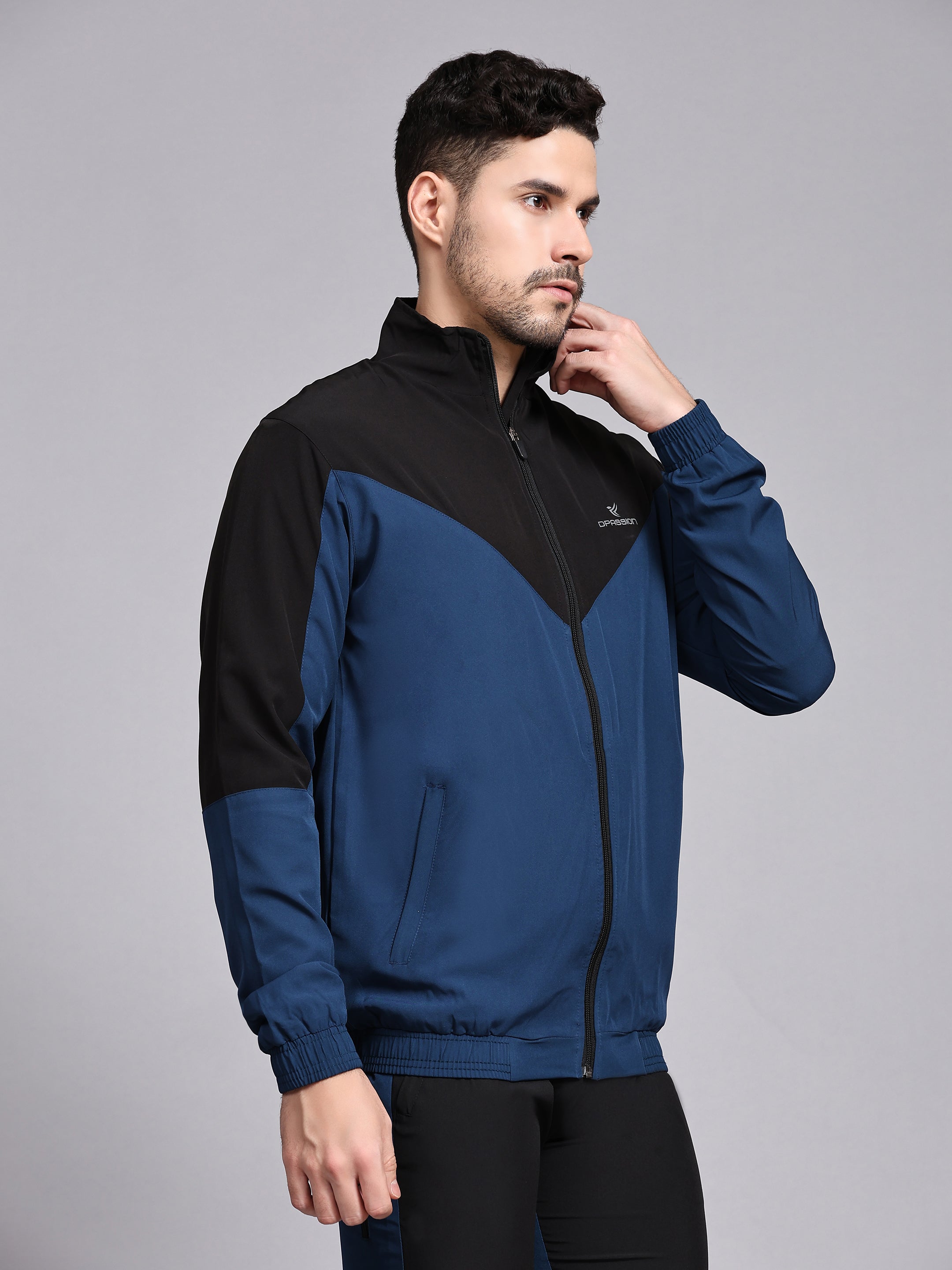 Dpassion Men Dual Tone Training Jacket Lightweight Performance Sportswear - Dpassion