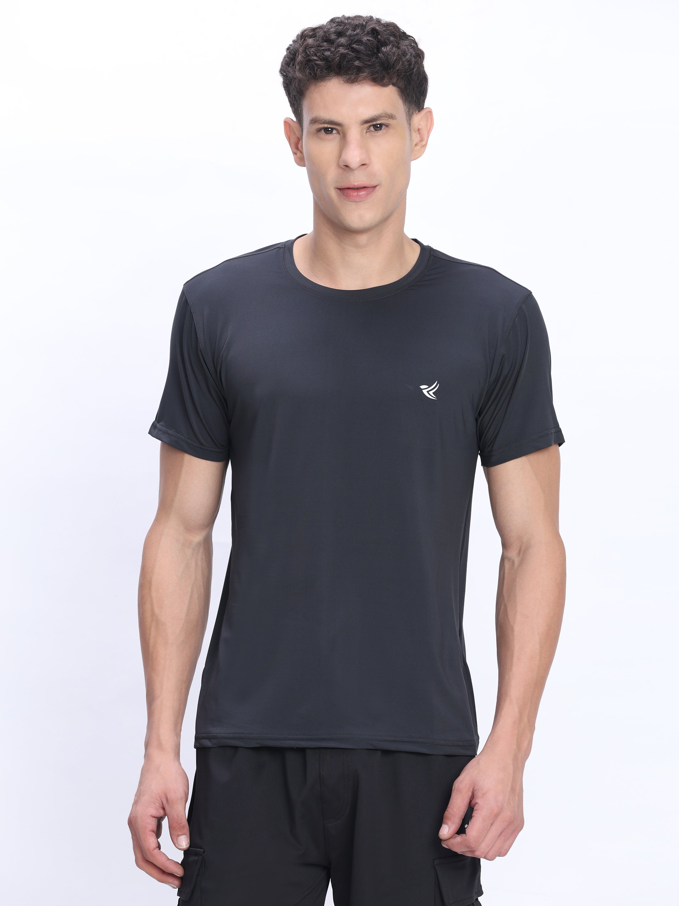 Dpassion Black Performance T-Shirt Quick Dry Stretch Activewear - Dpassion