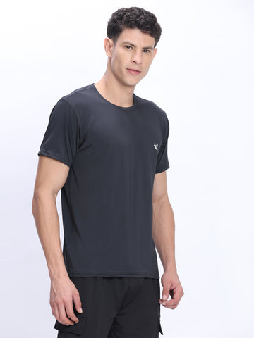 Dpassion Black Performance T-Shirt Quick Dry Stretch Activewear - Dpassion