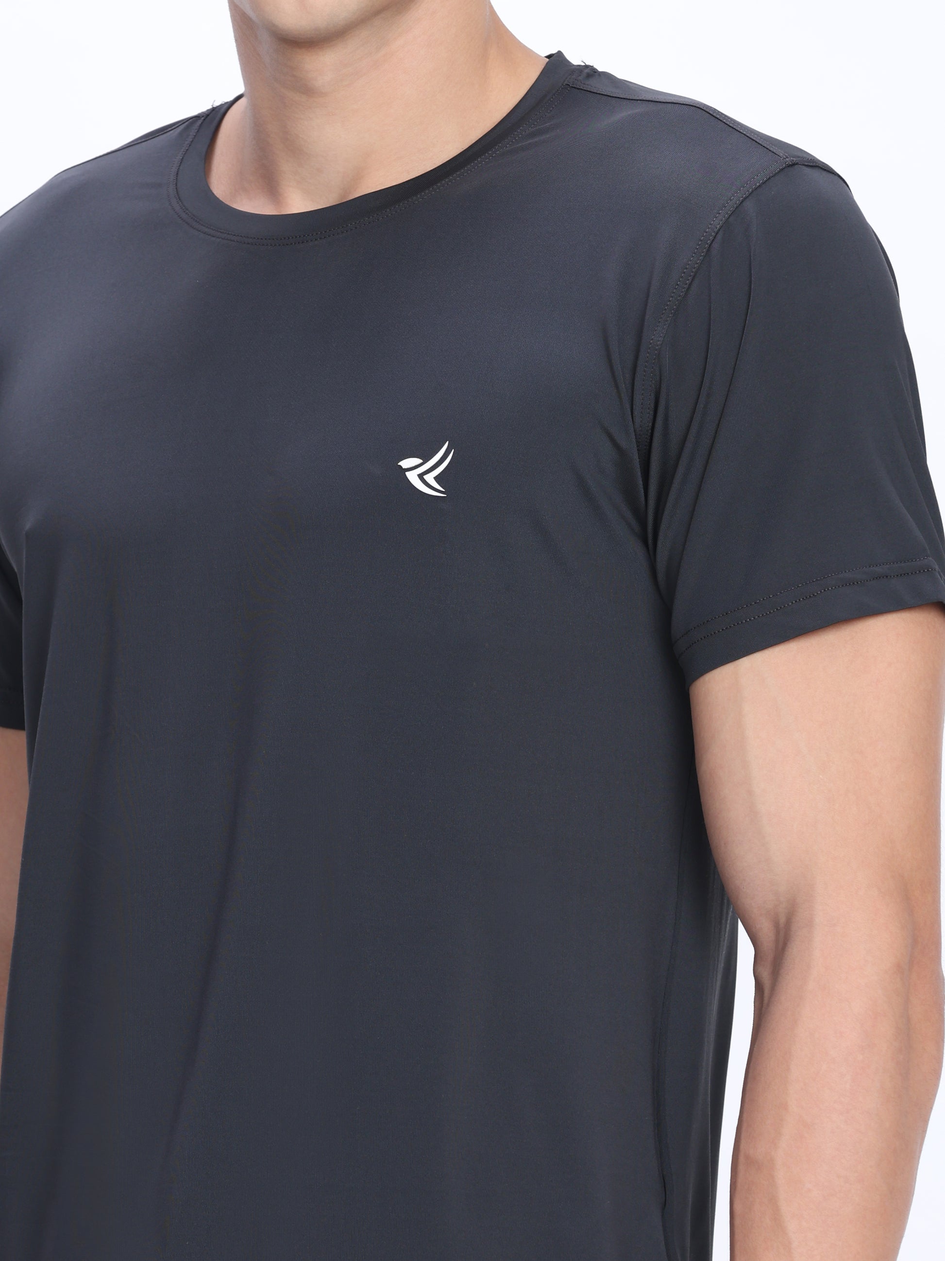 Dpassion Black Performance T-Shirt Quick Dry Stretch Activewear - Dpassion