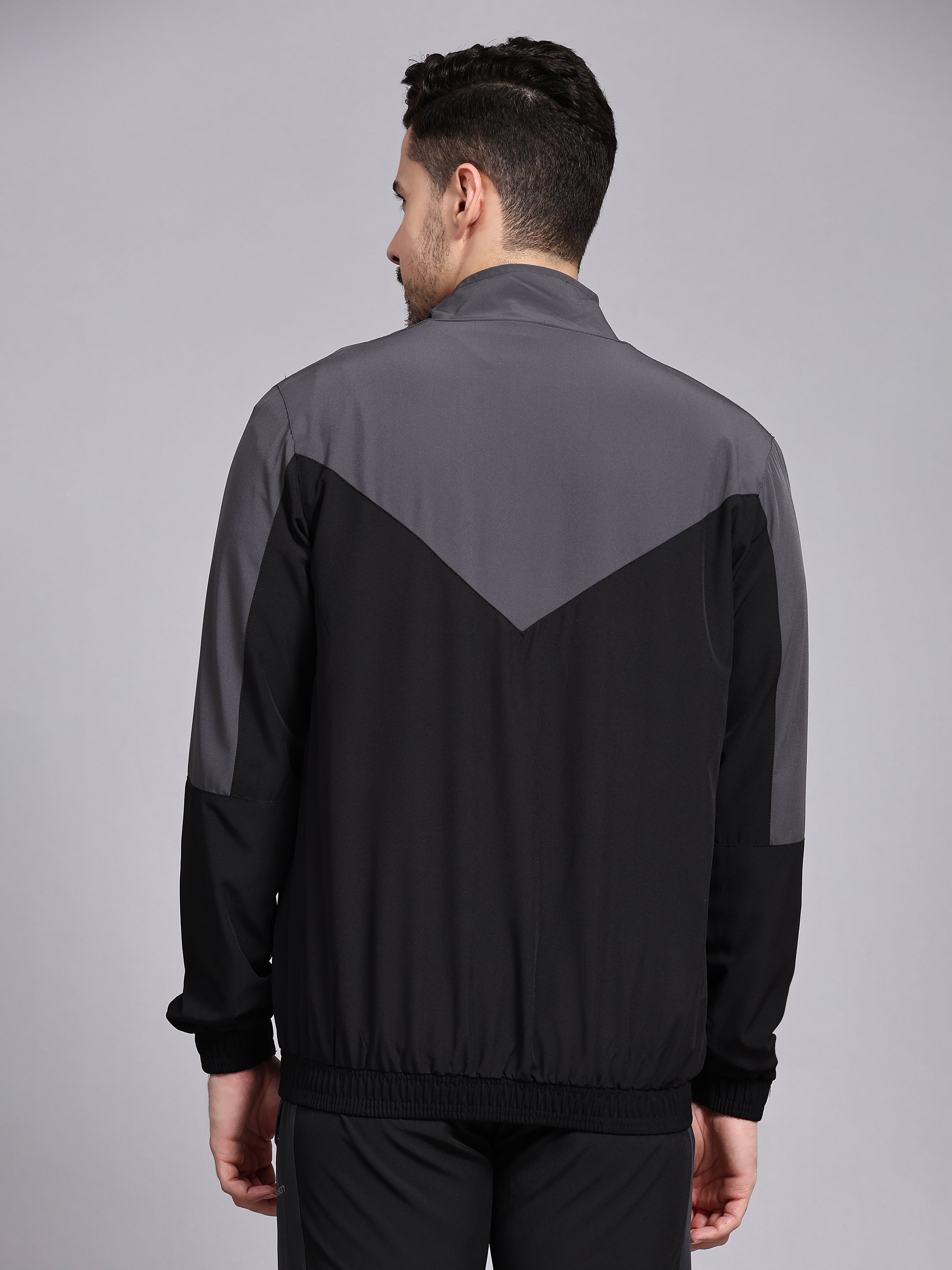 Dpassion Men Dual Tone Training Jacket Black Grey Sportswear - Dpassion